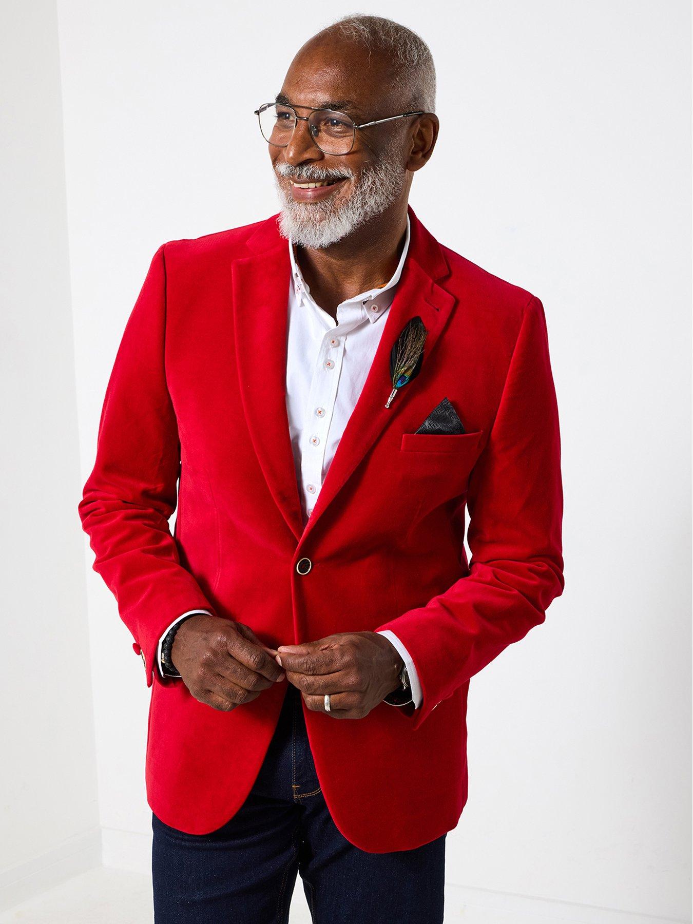 Image 6 of 7 of Joe Browns Step Out In Style Velvet Blazer - Red