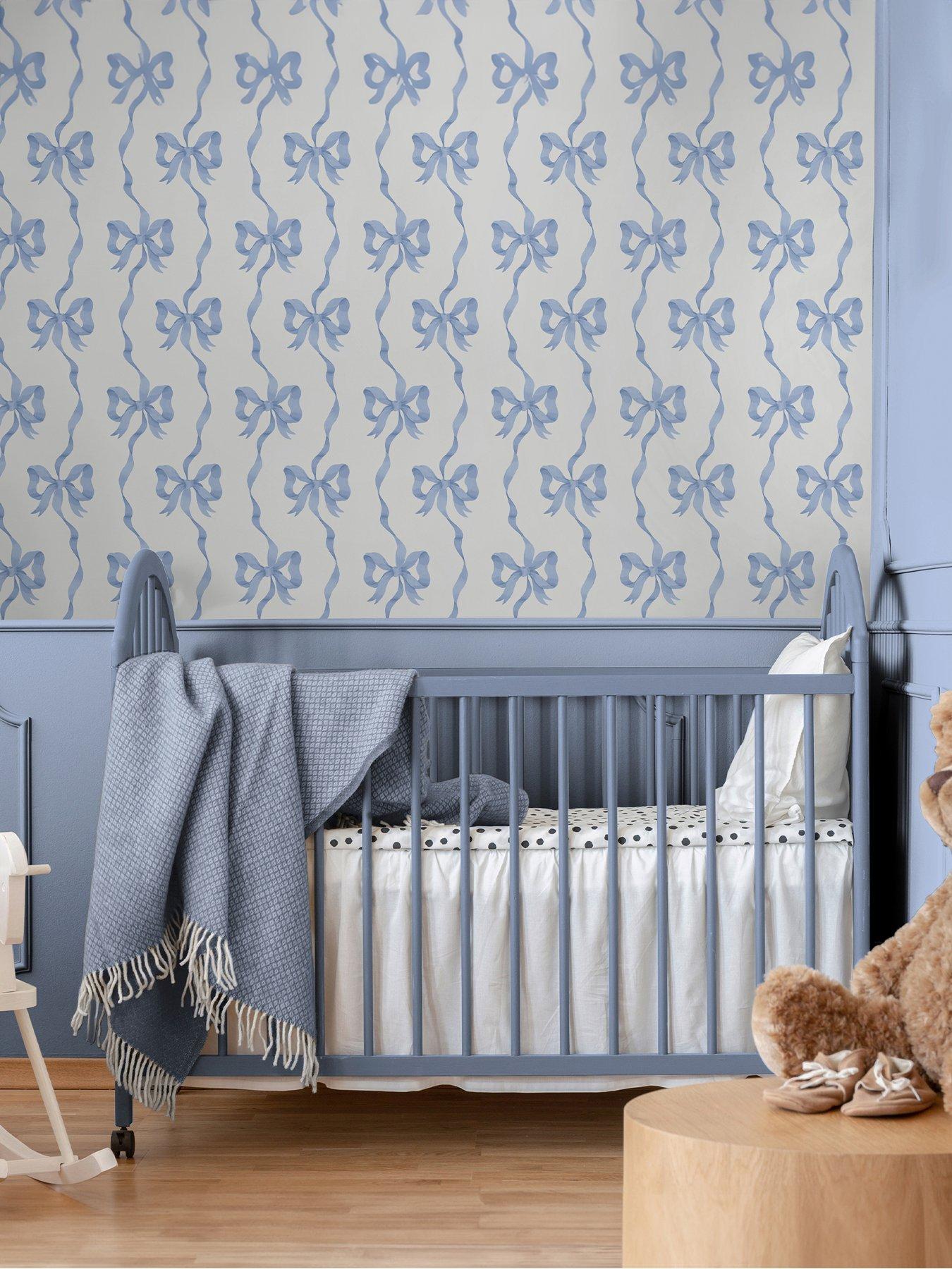 Image 1 of 3 of Cath Kidston Ribbon Bow Blue Wallpaper