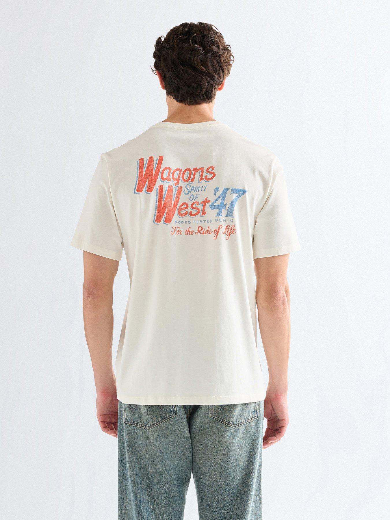 Image 4 of 6 of Wrangler Western Back Graphic T-Shirt - Off White