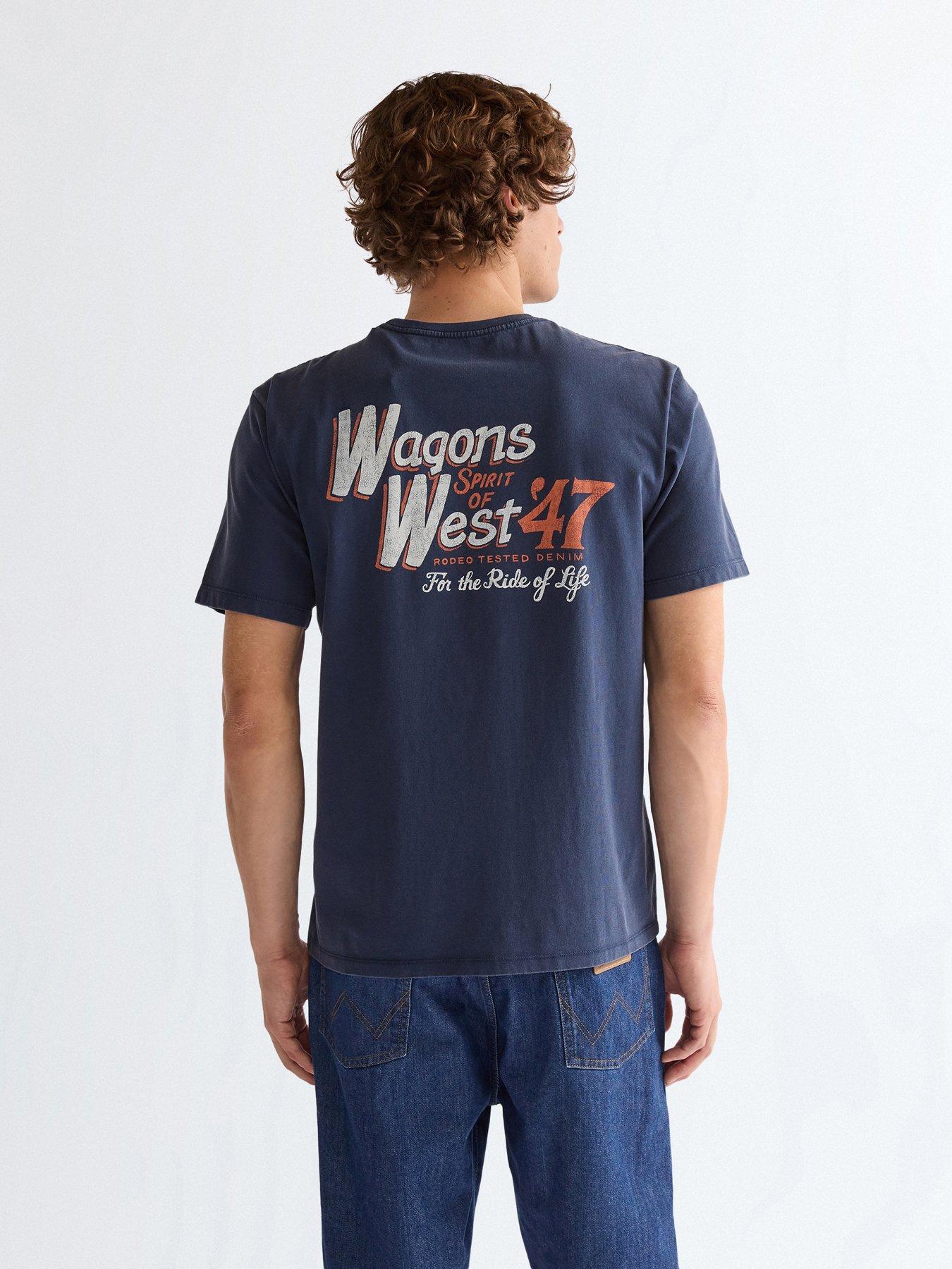 Image 2 of 4 of Wrangler Western Back Graphic T-Shirt - Navy