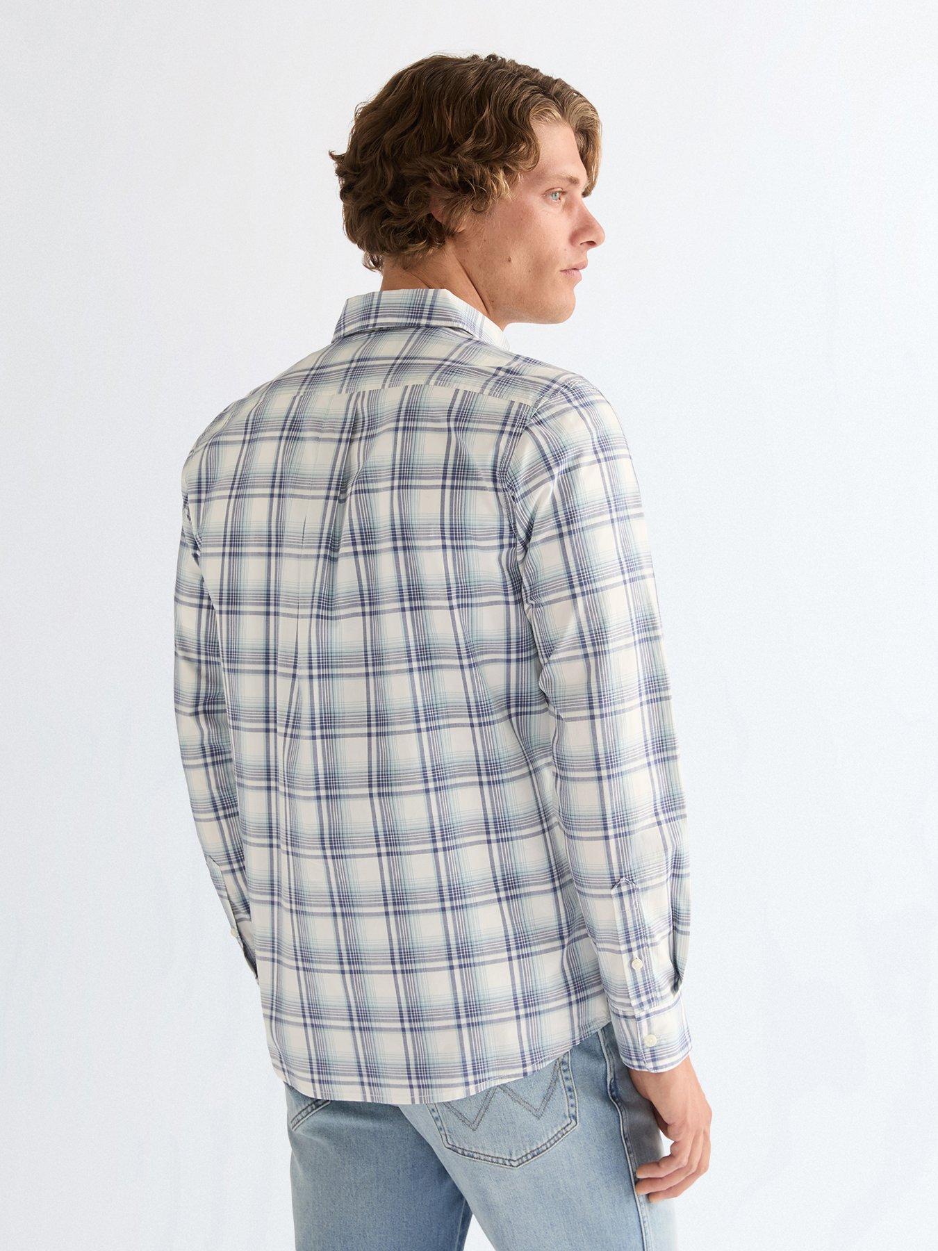 Image 2 of 5 of Wrangler Check Print Long Sleeve Shirt - Blue