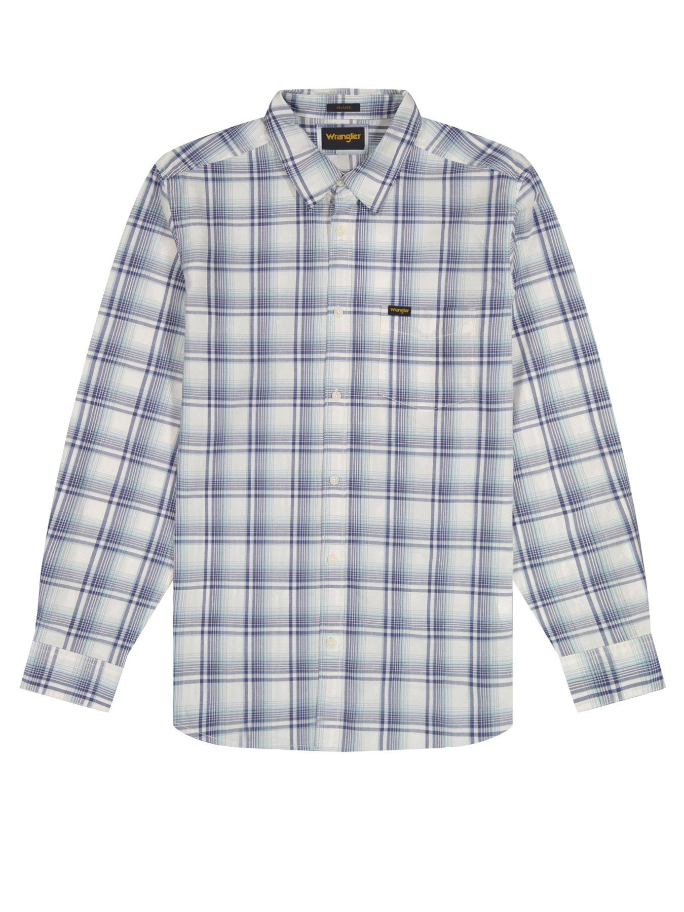 Image 5 of 5 of Wrangler Check Print Long Sleeve Shirt - Blue