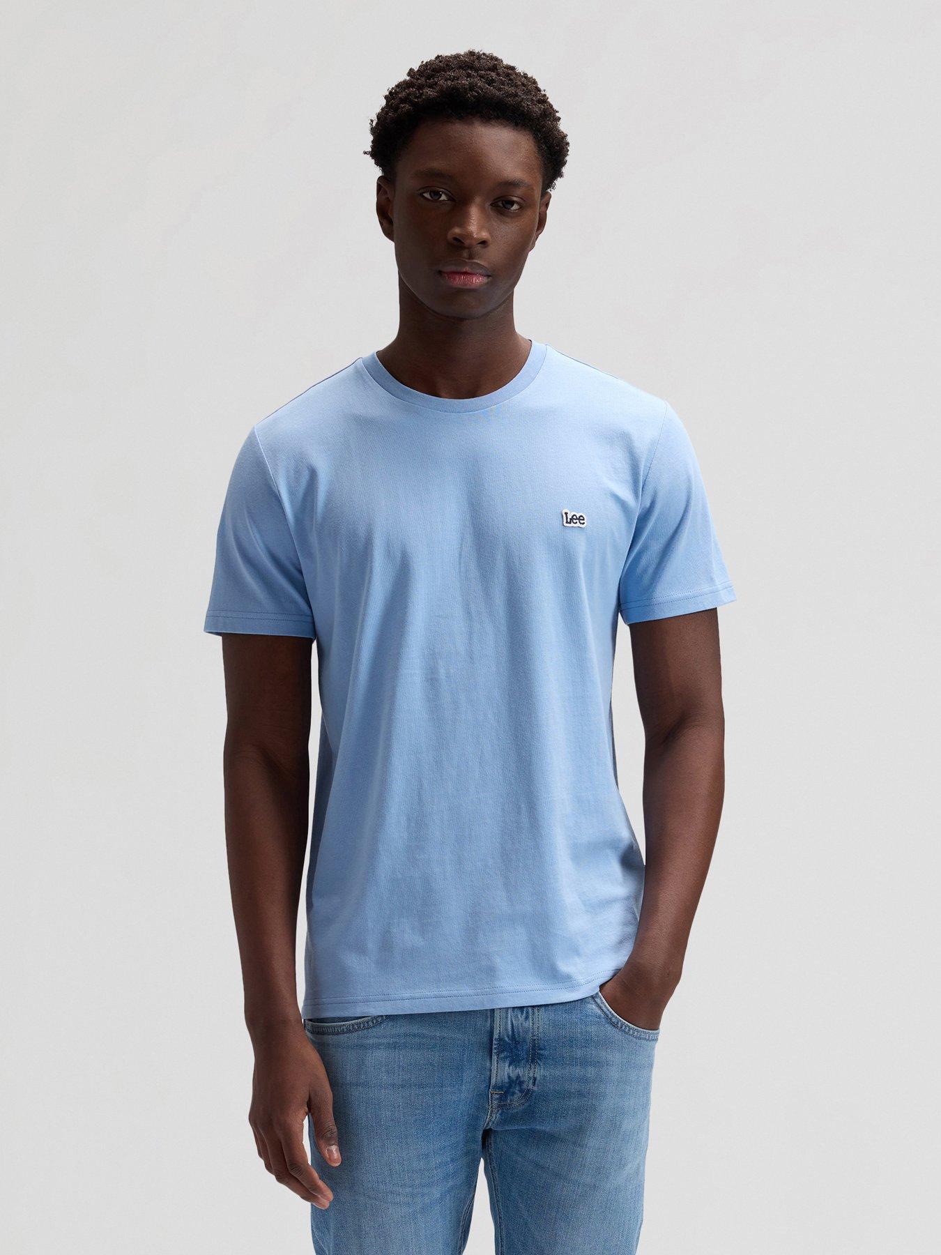 Lee Patch Logo T-Shirt, Light Blue, Size 2Xl, Men