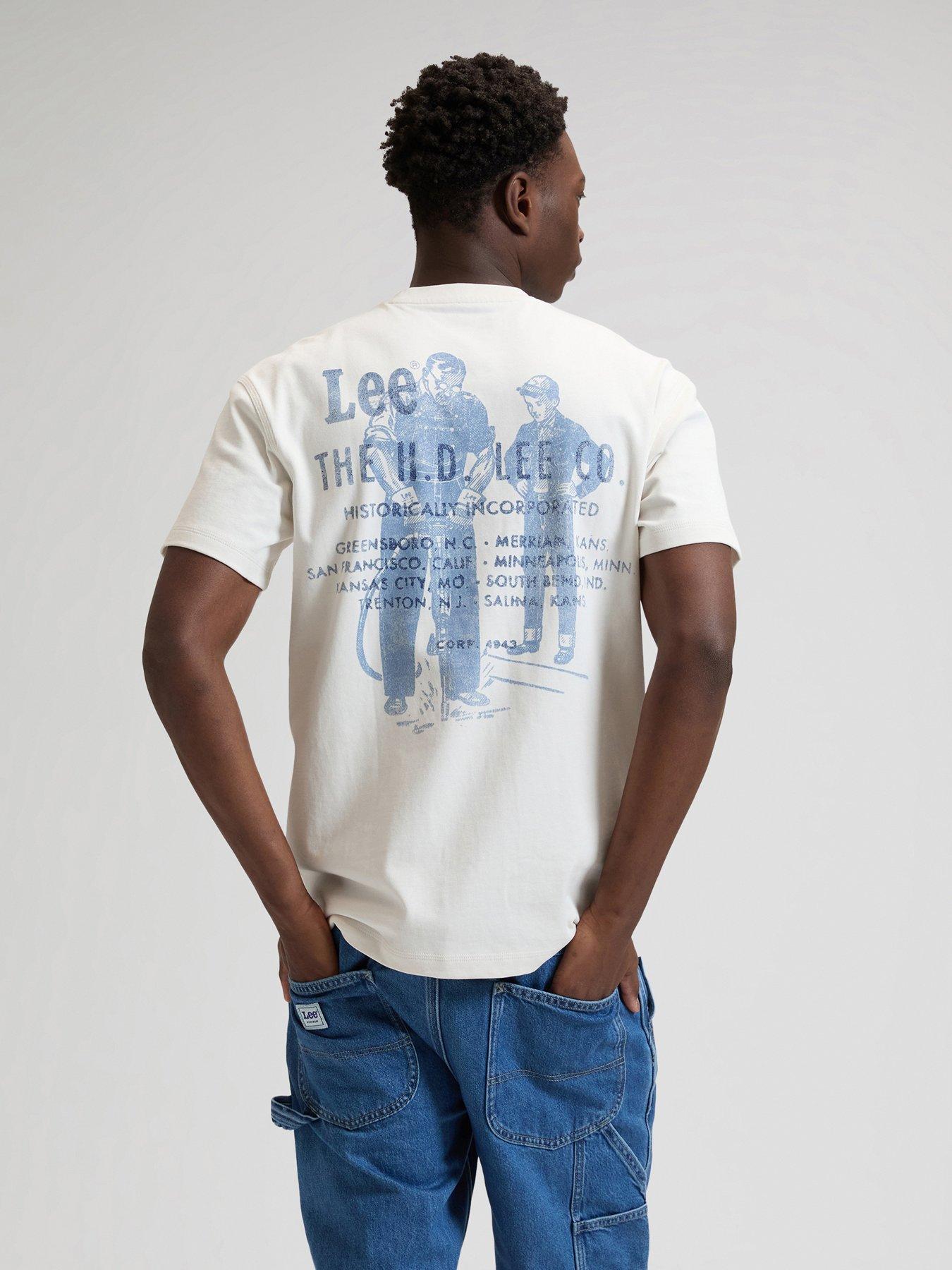 Image 1 of 7 of Lee Workwear Back Graphic Relaxed Fit T-Shirt - Cream