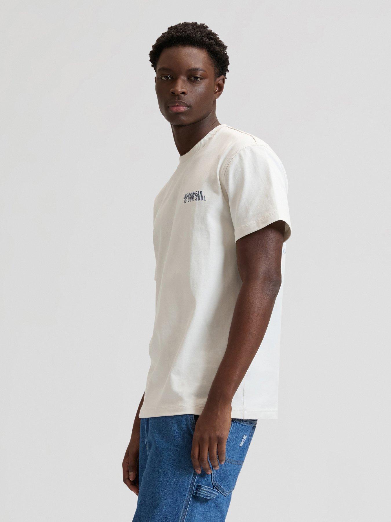 Image 4 of 7 of Lee Workwear Back Graphic Relaxed Fit T-Shirt - Cream