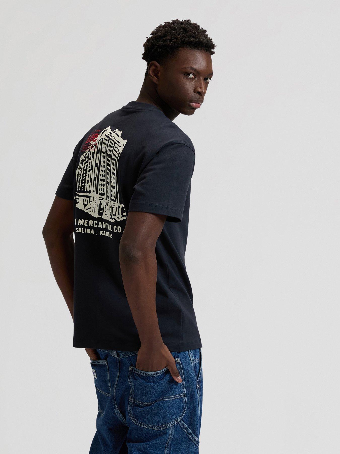 Image 4 of 7 of Lee Workwear Back Graphic Relaxed Fit T-Shirt - Navy