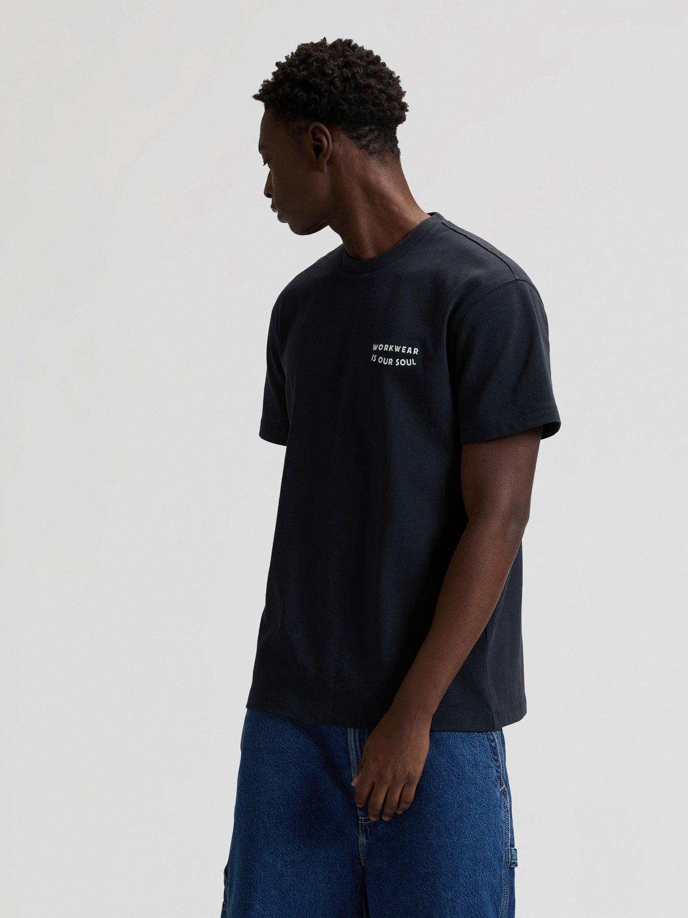 Image 5 of 7 of Lee Workwear Back Graphic Relaxed Fit T-Shirt - Navy