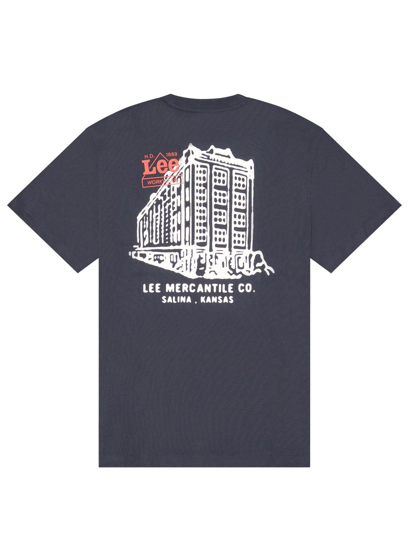 Image 6 of 7 of Lee Workwear Back Graphic Relaxed Fit T-Shirt - Navy