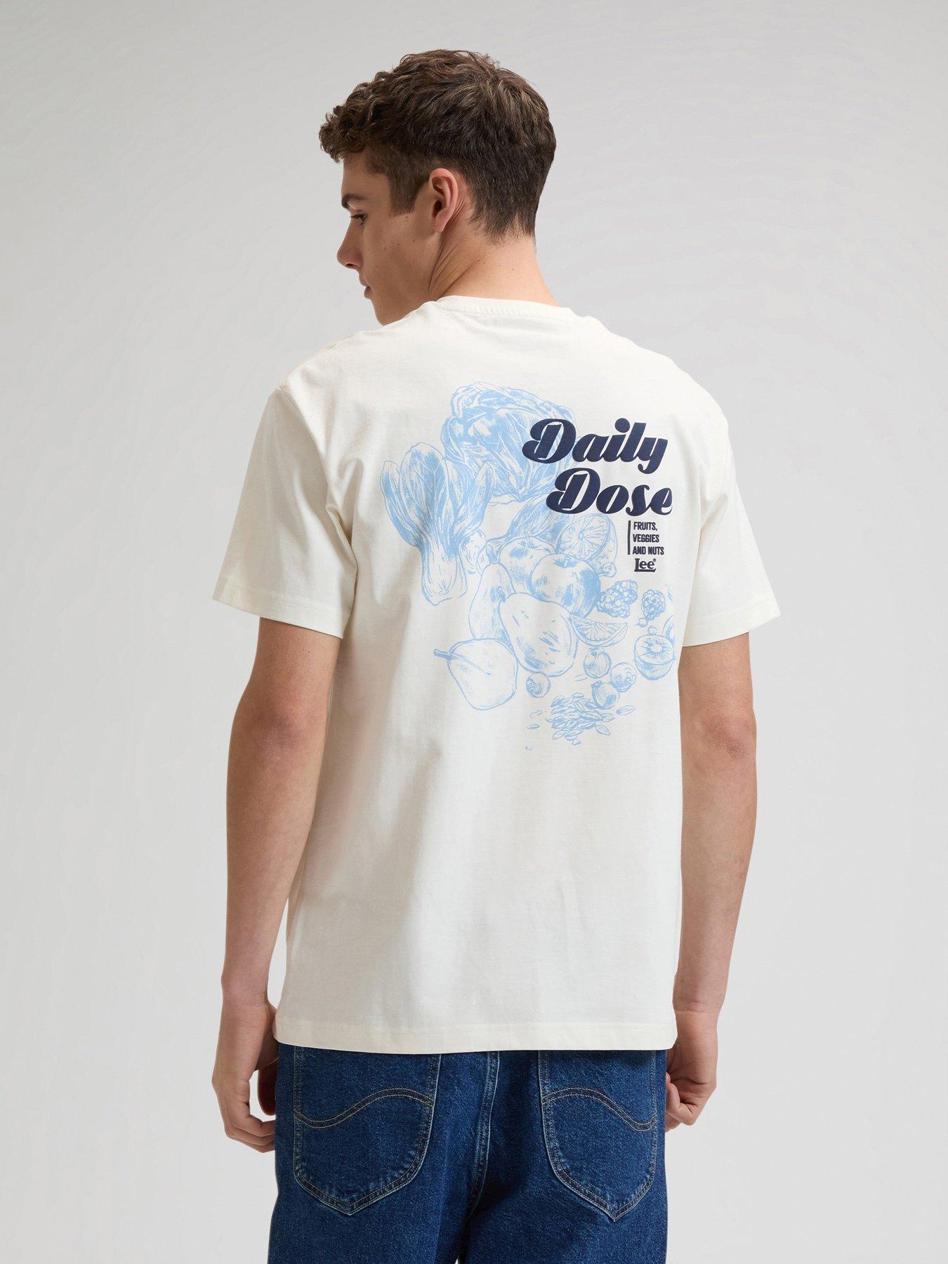 Image 1 of 6 of Lee Essential Back Graphic Relaxed Fit T-Shirt - Cream
