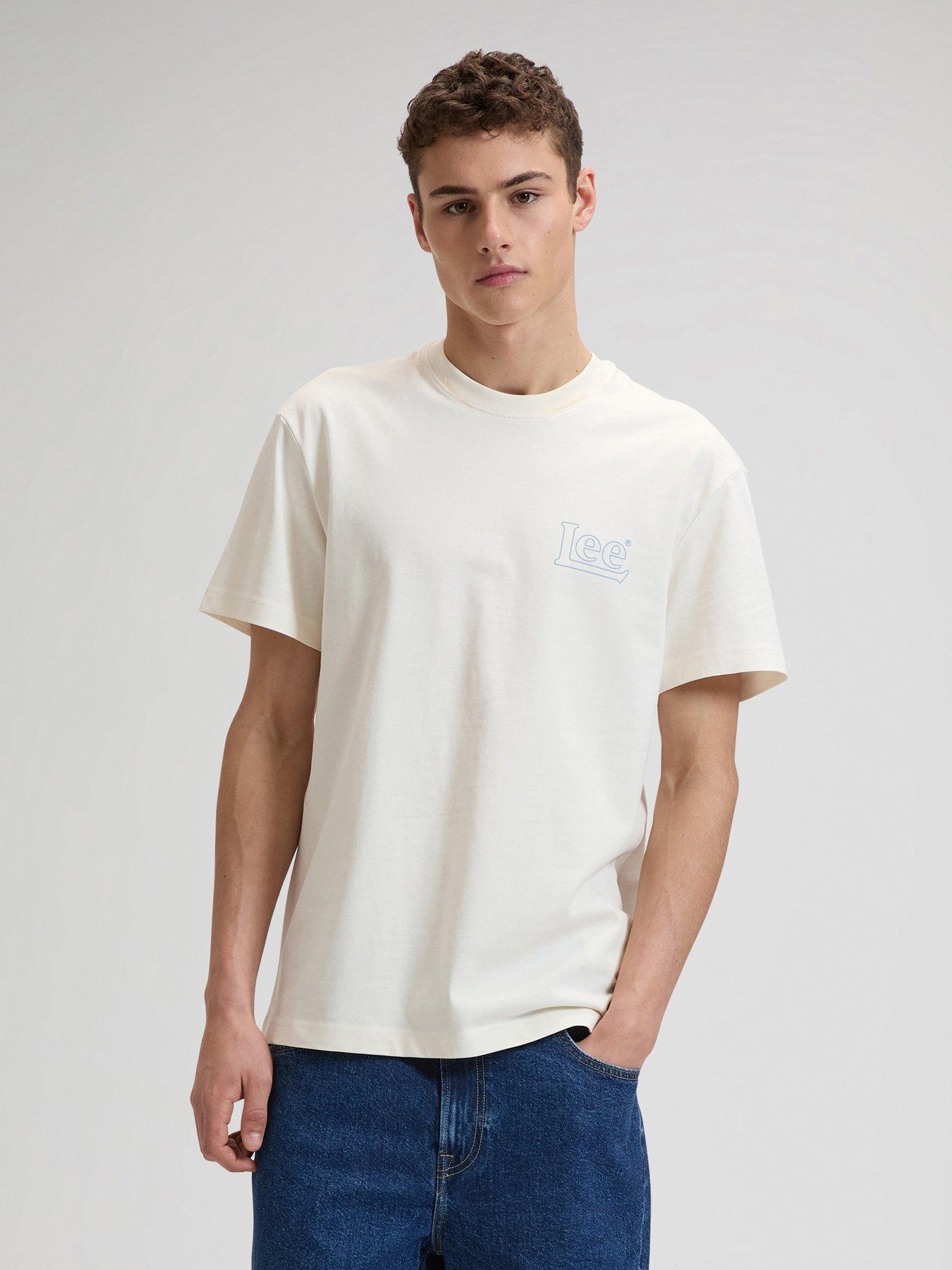 Image 2 of 6 of Lee Essential Back Graphic Relaxed Fit T-Shirt - Cream