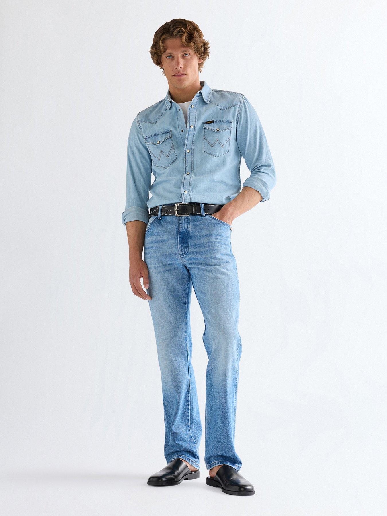 Image 3 of 5 of Wrangler 13Mwz Regular Straight Jeans - Light Blue