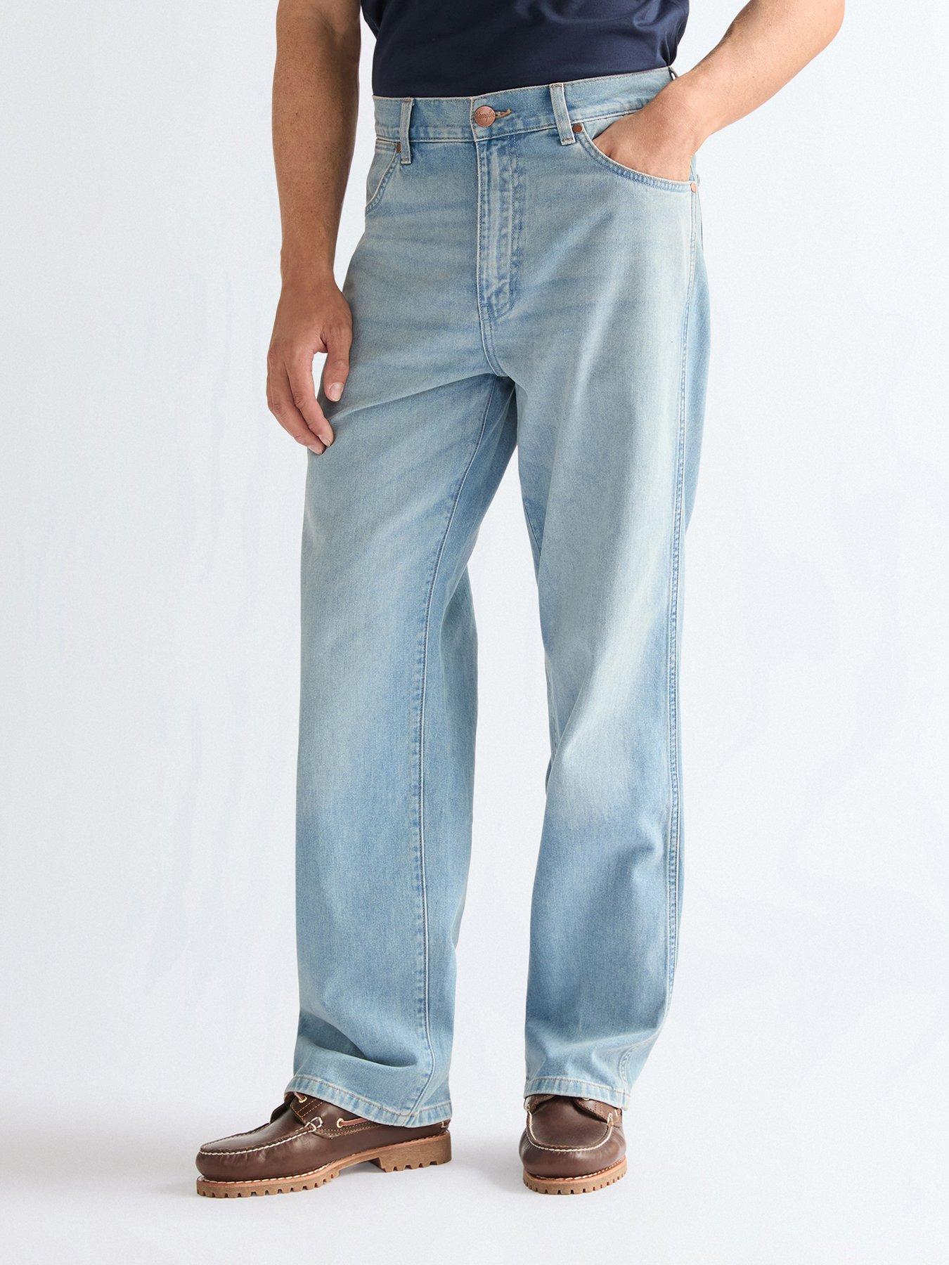 Wrangler Loose Straight Fit Jeans, Light Blue, Size 32, Men