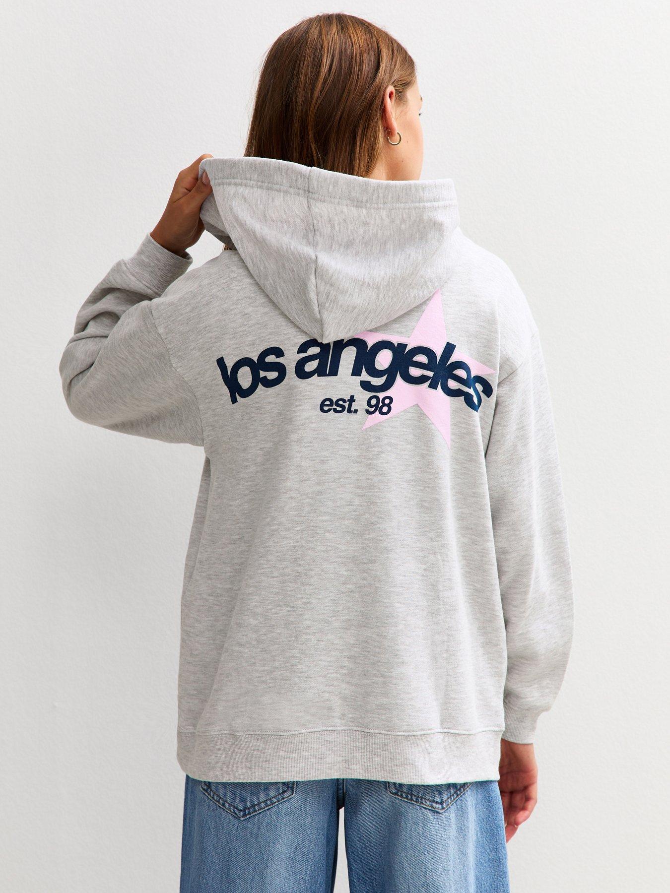 New Look 915 Girls Mid Star 98 Print Hoodie - Grey