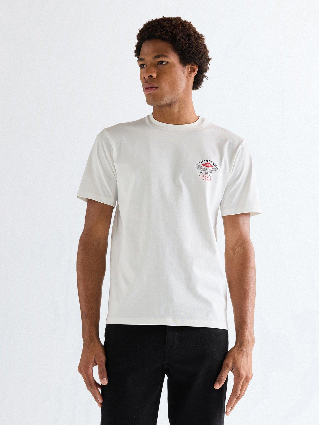 Wrangler Small Americana Logo T-Shirt, Off White, Size S, Men