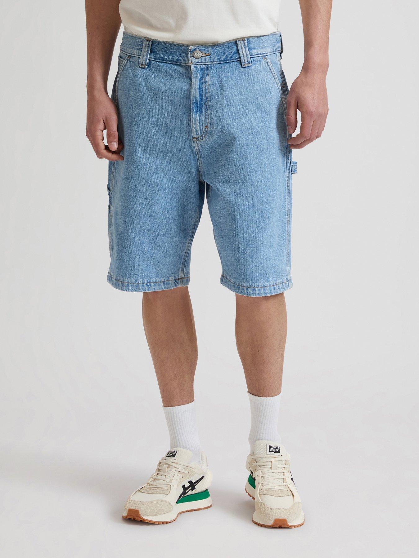 Lee Carpenter Relaxed Fit Shorts, Light Blue, Size 34, Men