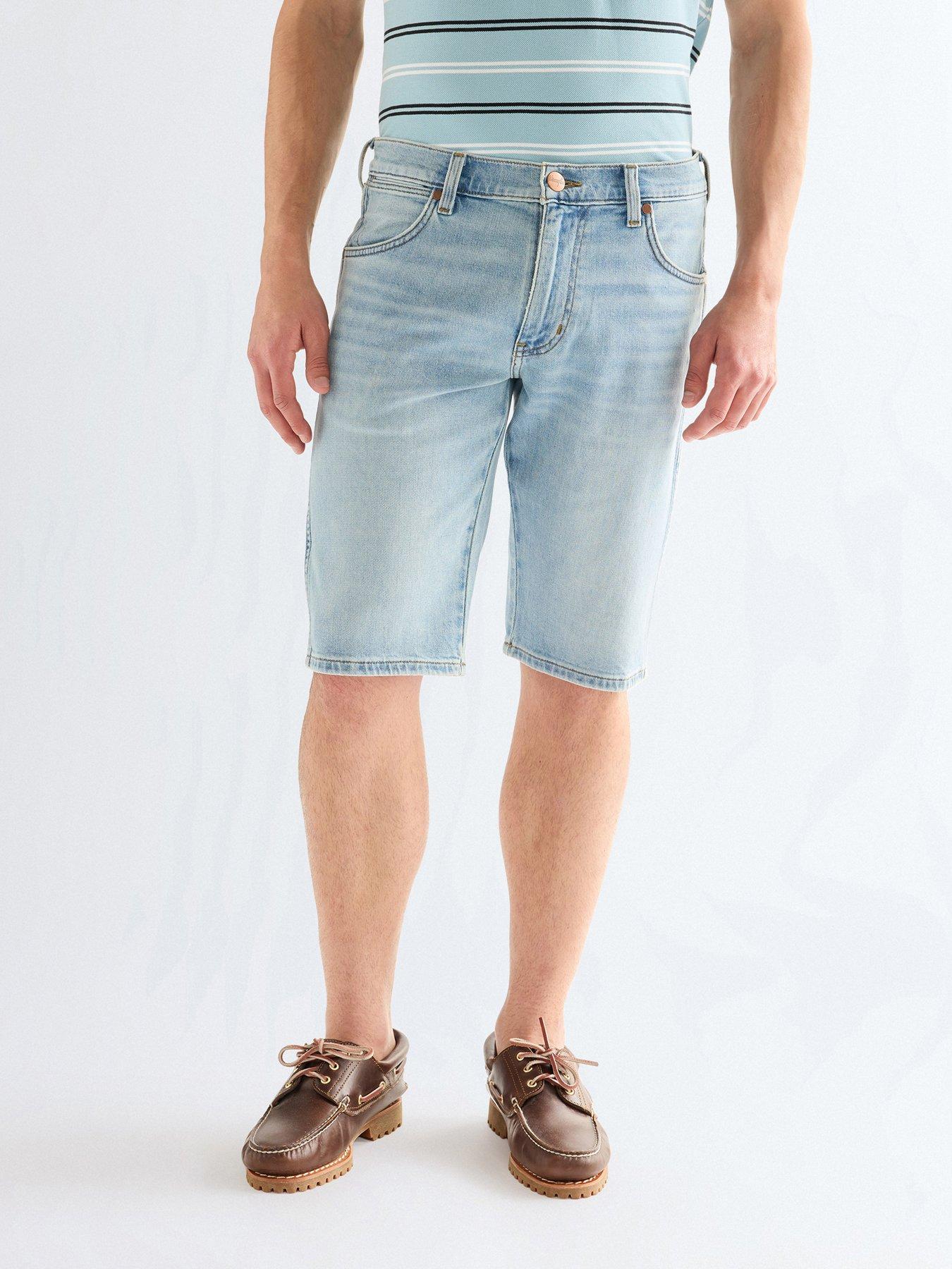Wrangler Colton Denim Shorts, Light Blue, Size 40, Men