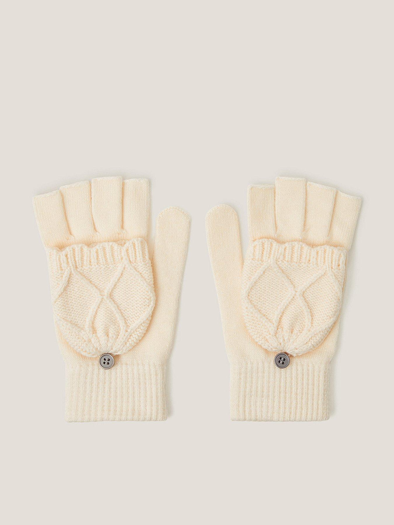 Monsoon Girls Criss Cross Glam Gloves - Light Cream