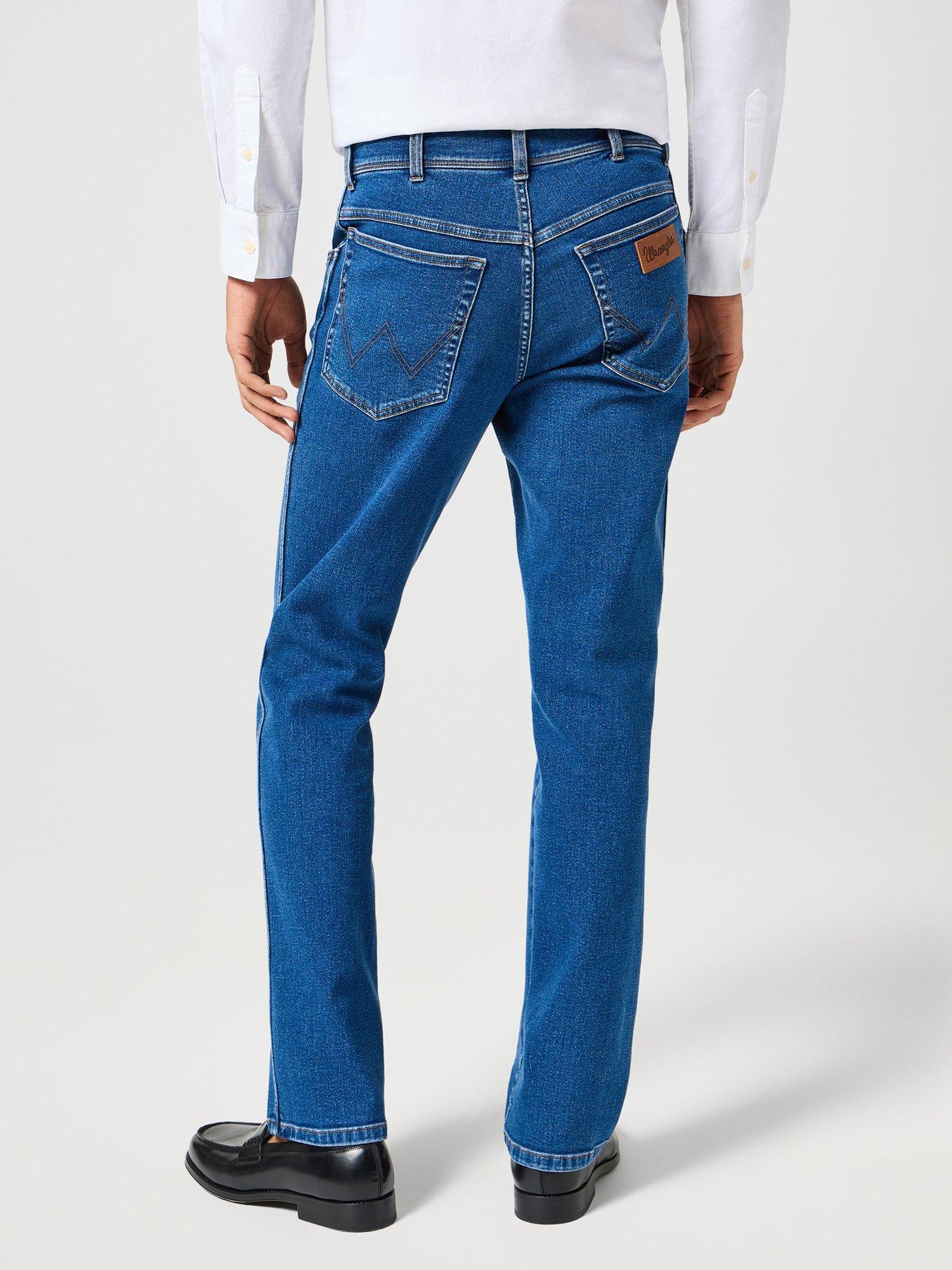 Image 2 of 6 of Wrangler Texas Stretch Straight Jeans - Dark Blue