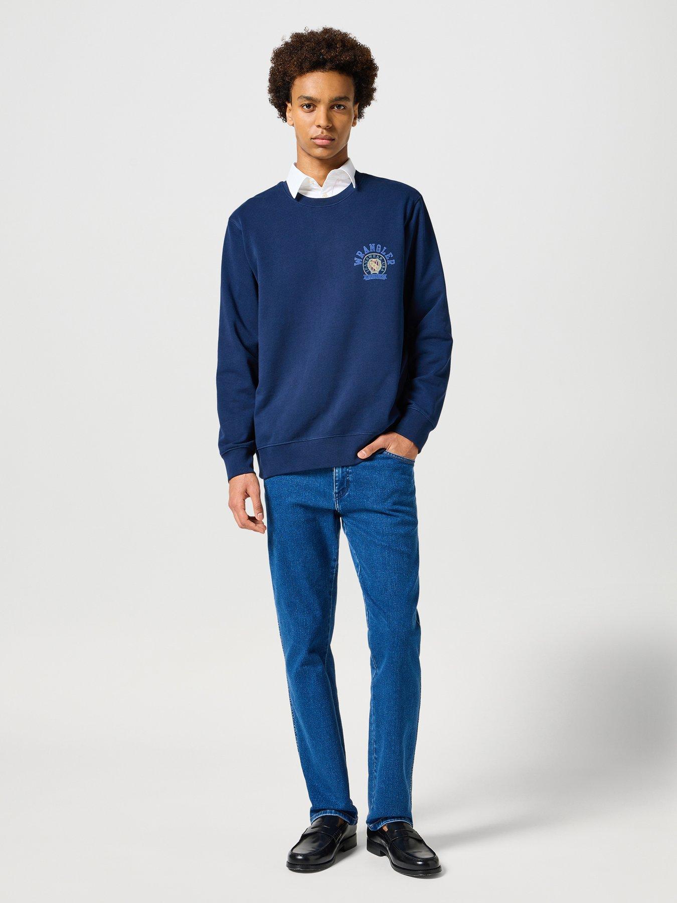 Image 3 of 6 of Wrangler Texas Stretch Straight Jeans - Dark Blue