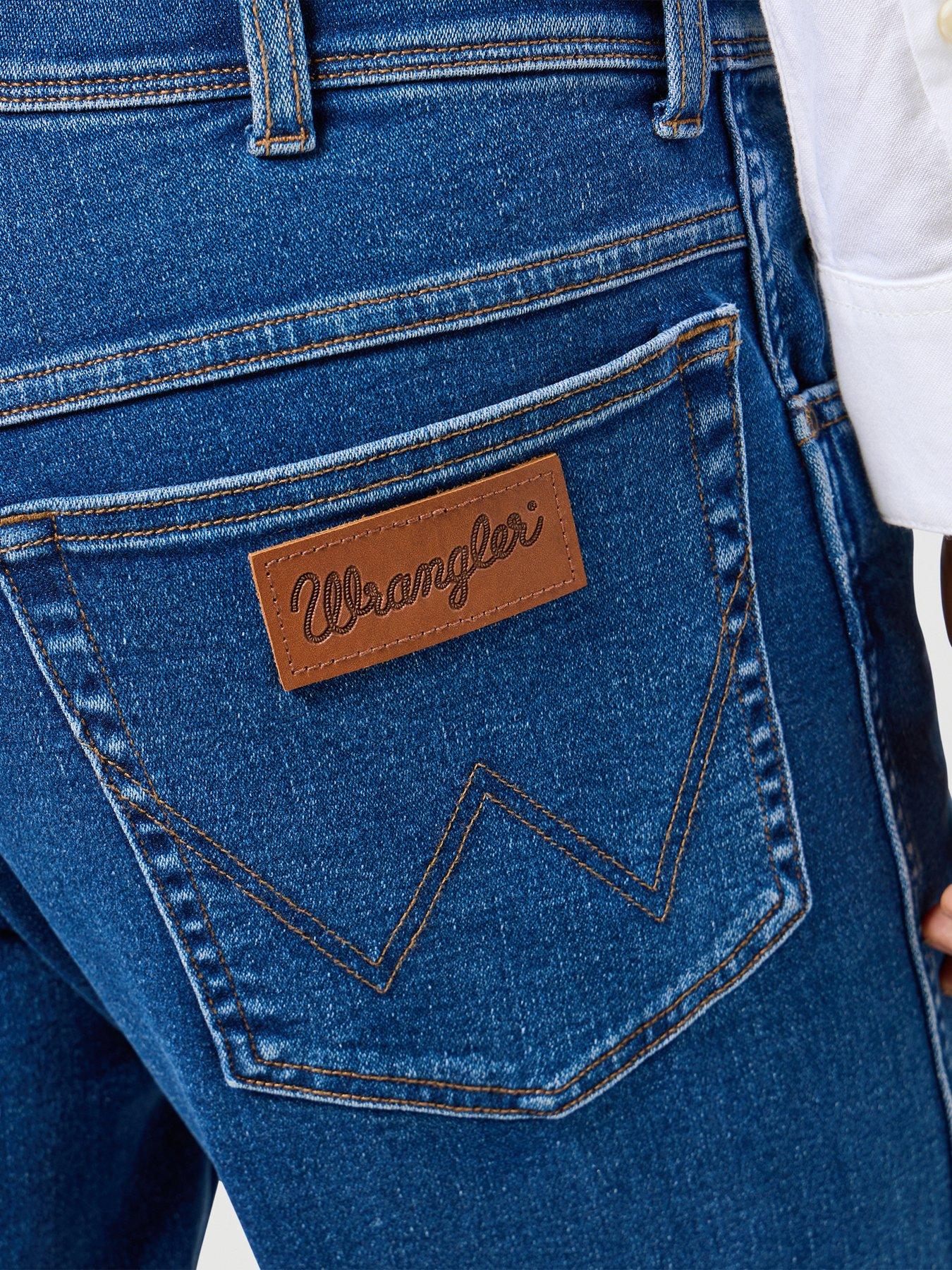Image 5 of 6 of Wrangler Texas Stretch Straight Jeans - Dark Blue