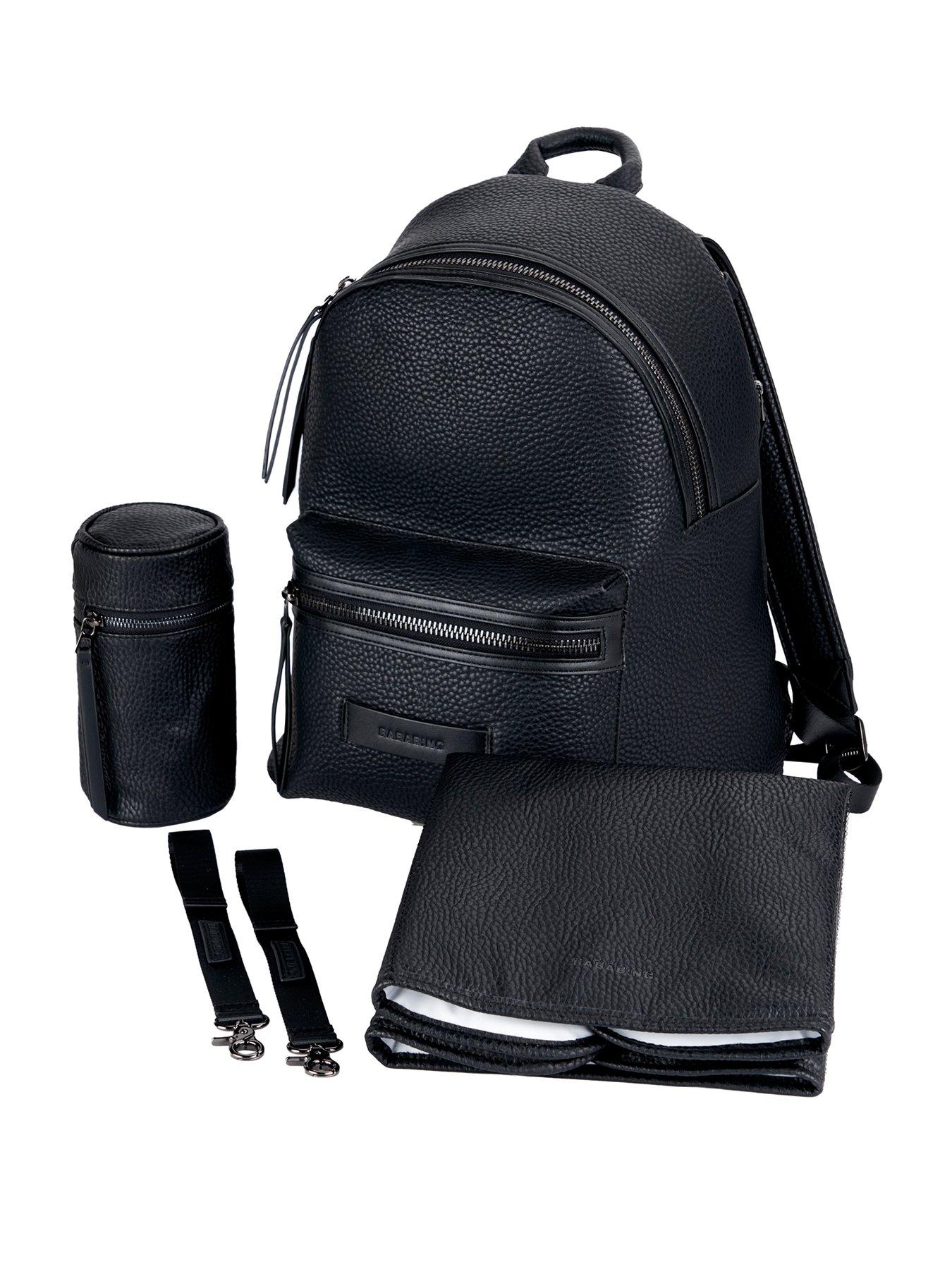 BabaBing! Luca Tumbled Vegan Leather Backpack - Black