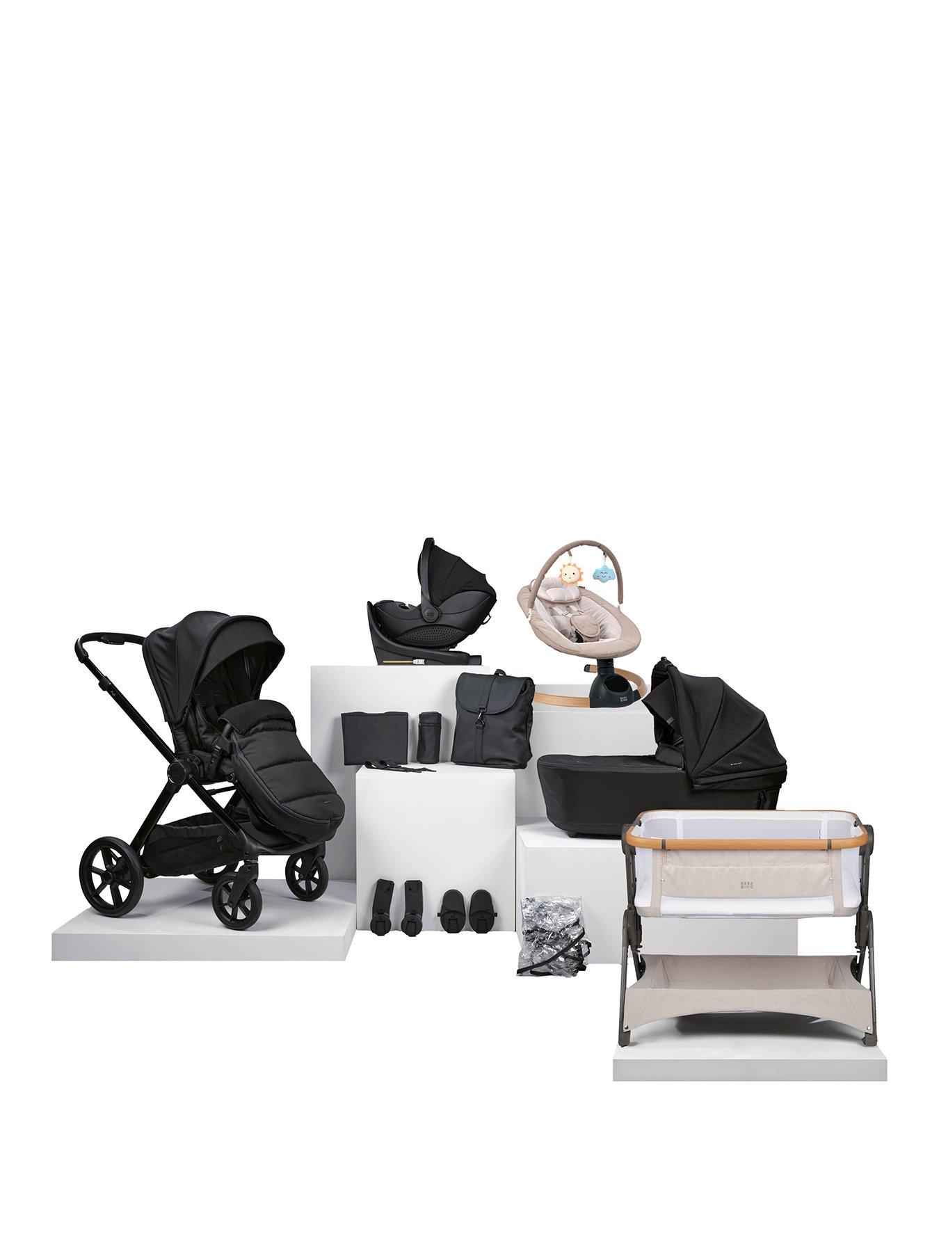 BabaBing! 16 Piece Raffi MKII Travel  &  Home Bundle with Spin Car Seat  &  Isofix Base - SATIN BLACK