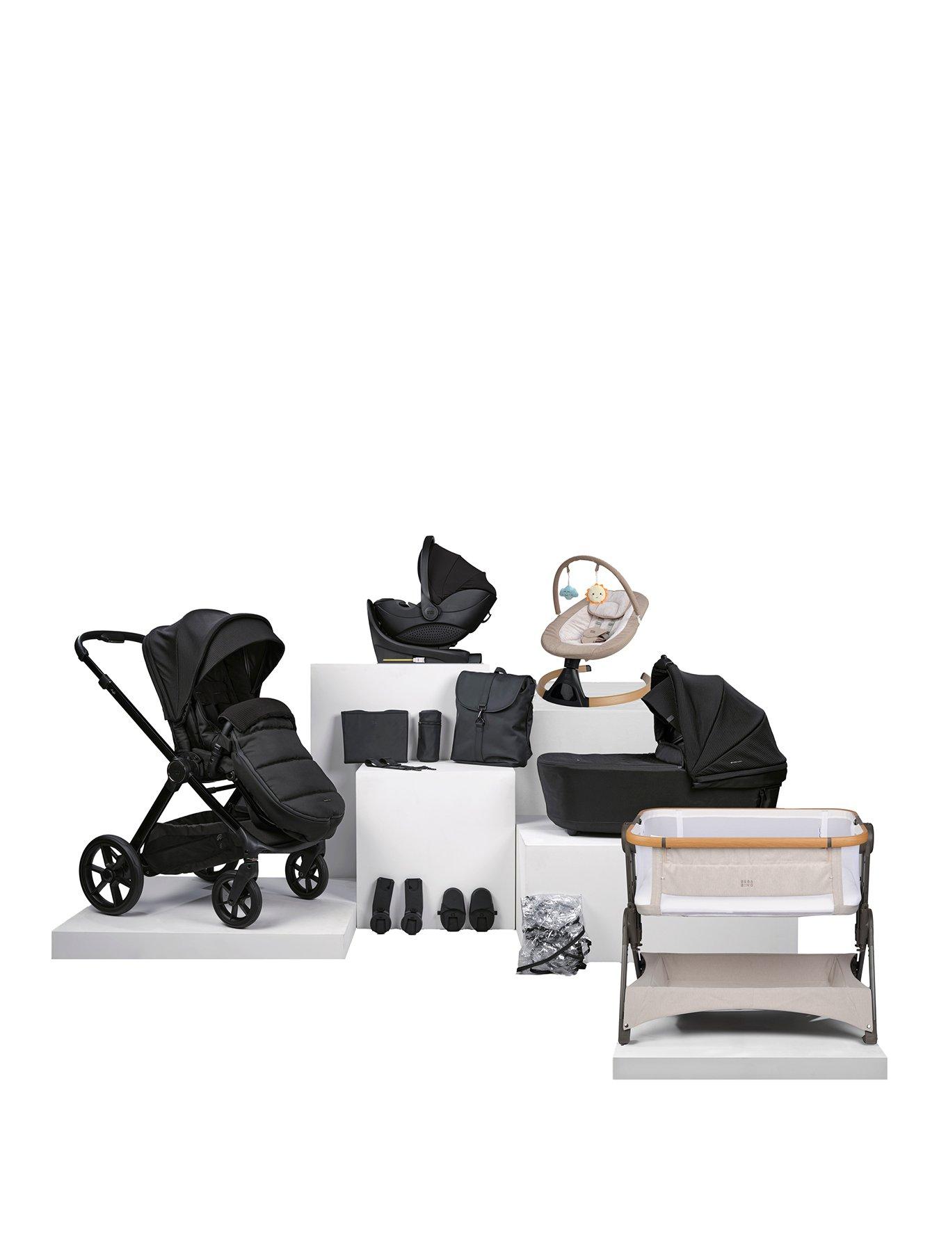 BabaBing! 16 Piece Raffi MKII Travel  &  Home Bundle with Spin Car Seat  &  Isofix Base - SATIN BLACK
