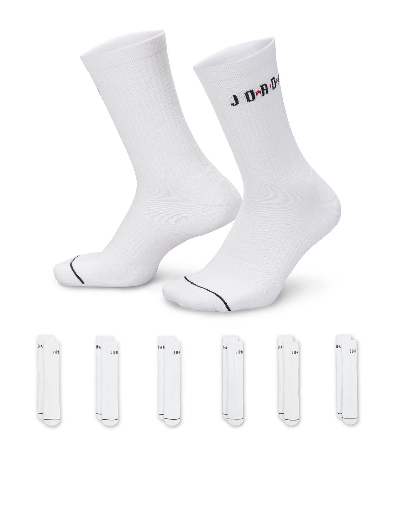 Jordan Nike Unisex Everyday Crew Socks 6 Pack - White