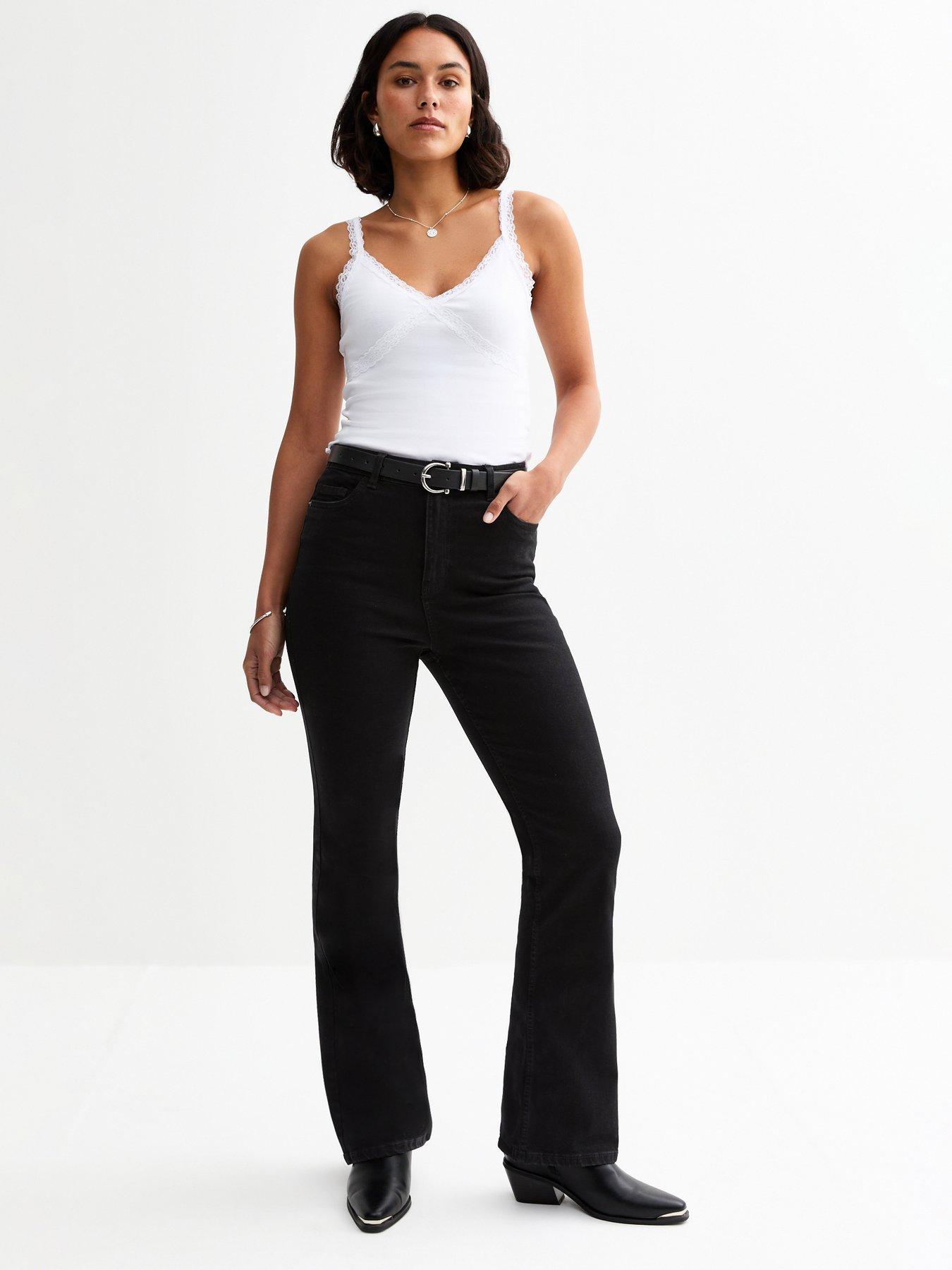 New Look Washed Black Waist Enhance Quinn Bootcut Stretch Denim Jeans