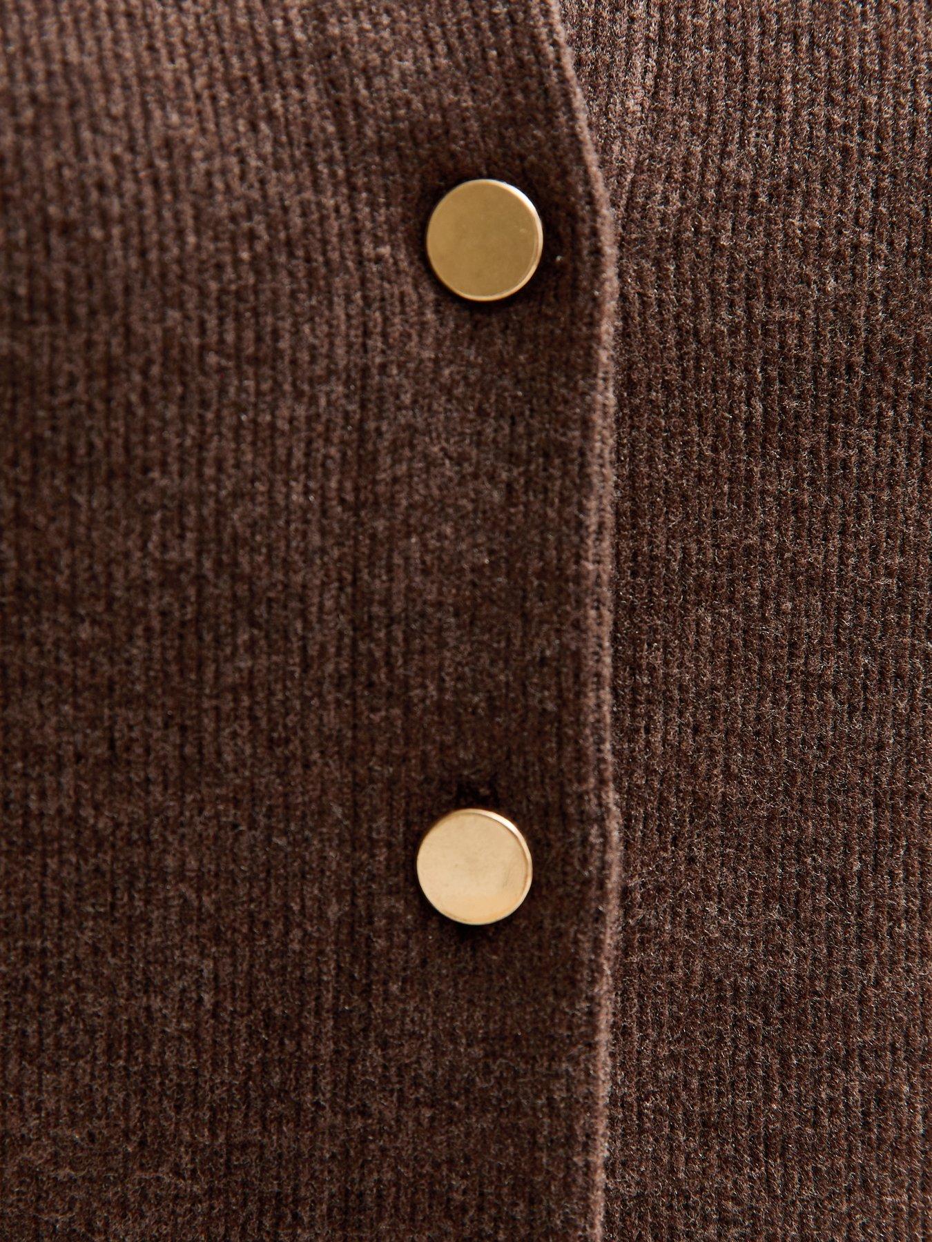 Image 6 of 6 of New Look Dark Brown Soft Touch Longline Cardigan