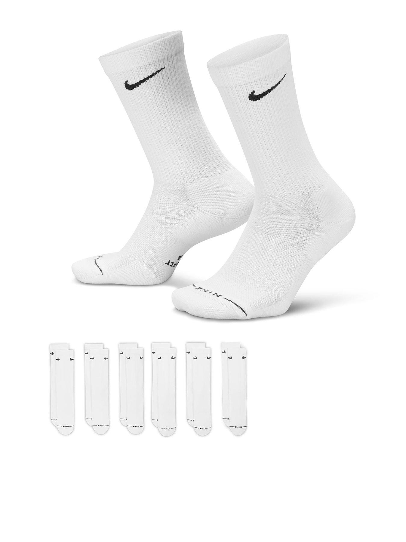Nike Unisex Everyday Elevated Crew Socks 6 Pack - White