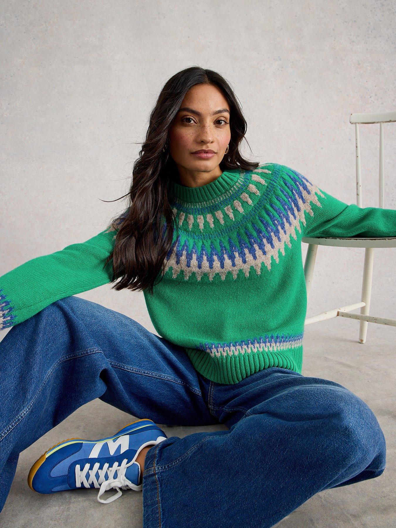 White Stuff Fifi Fairisle Jumper - Green