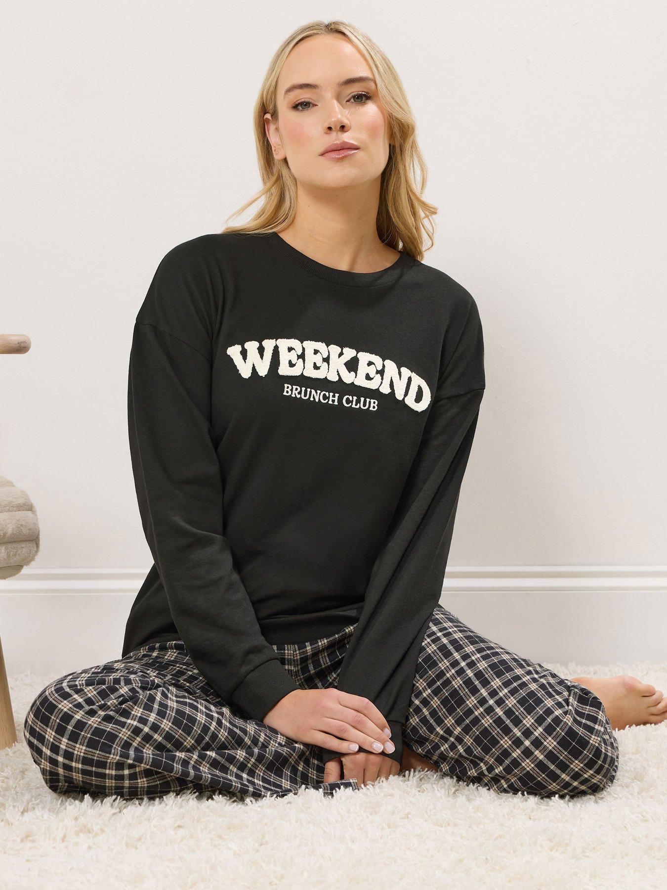Long Tall Sally Tall Weekend Brunch Club Lounge Top - Black