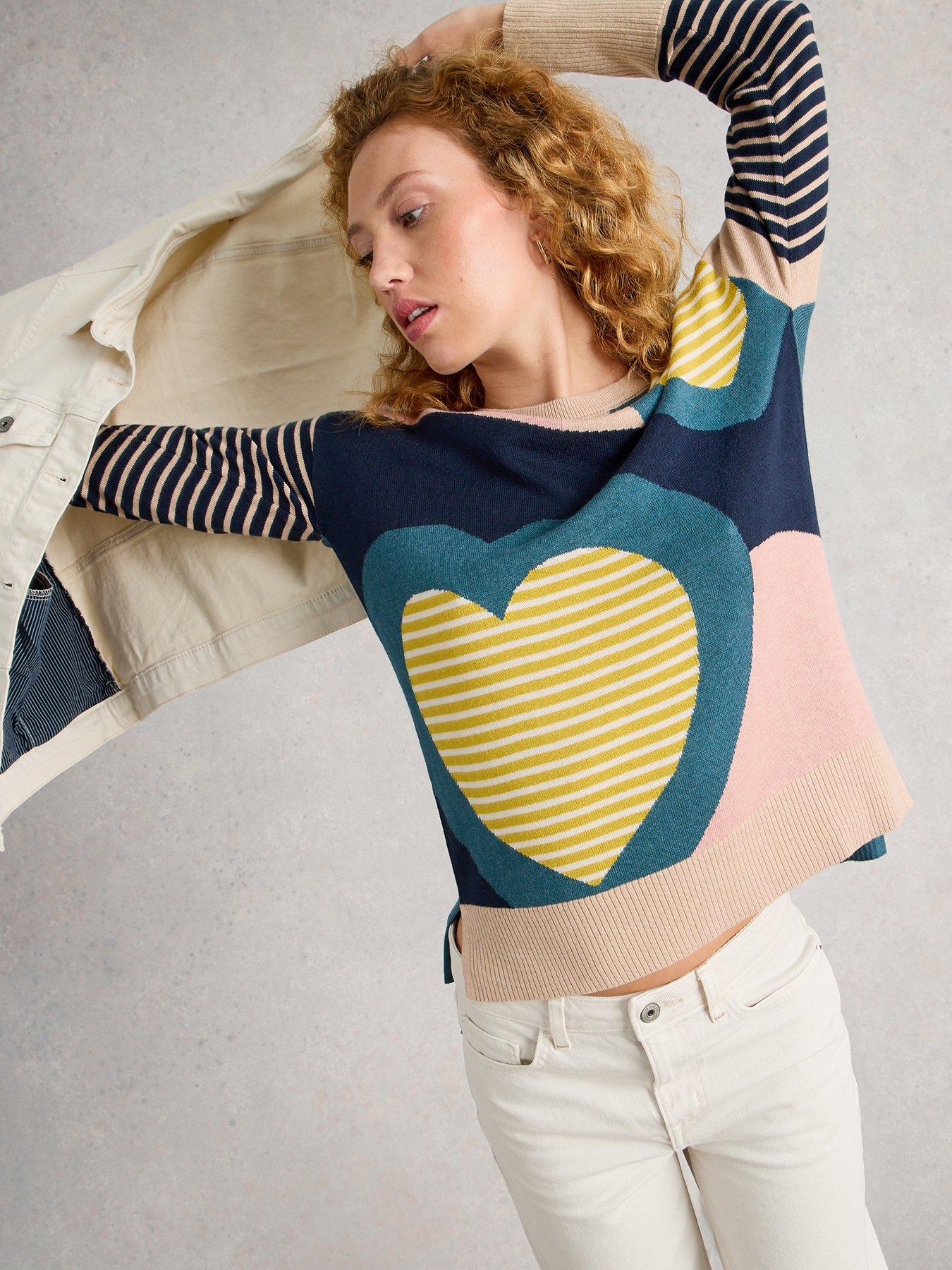 White Stuff Olive Heart Jumper Pink Very