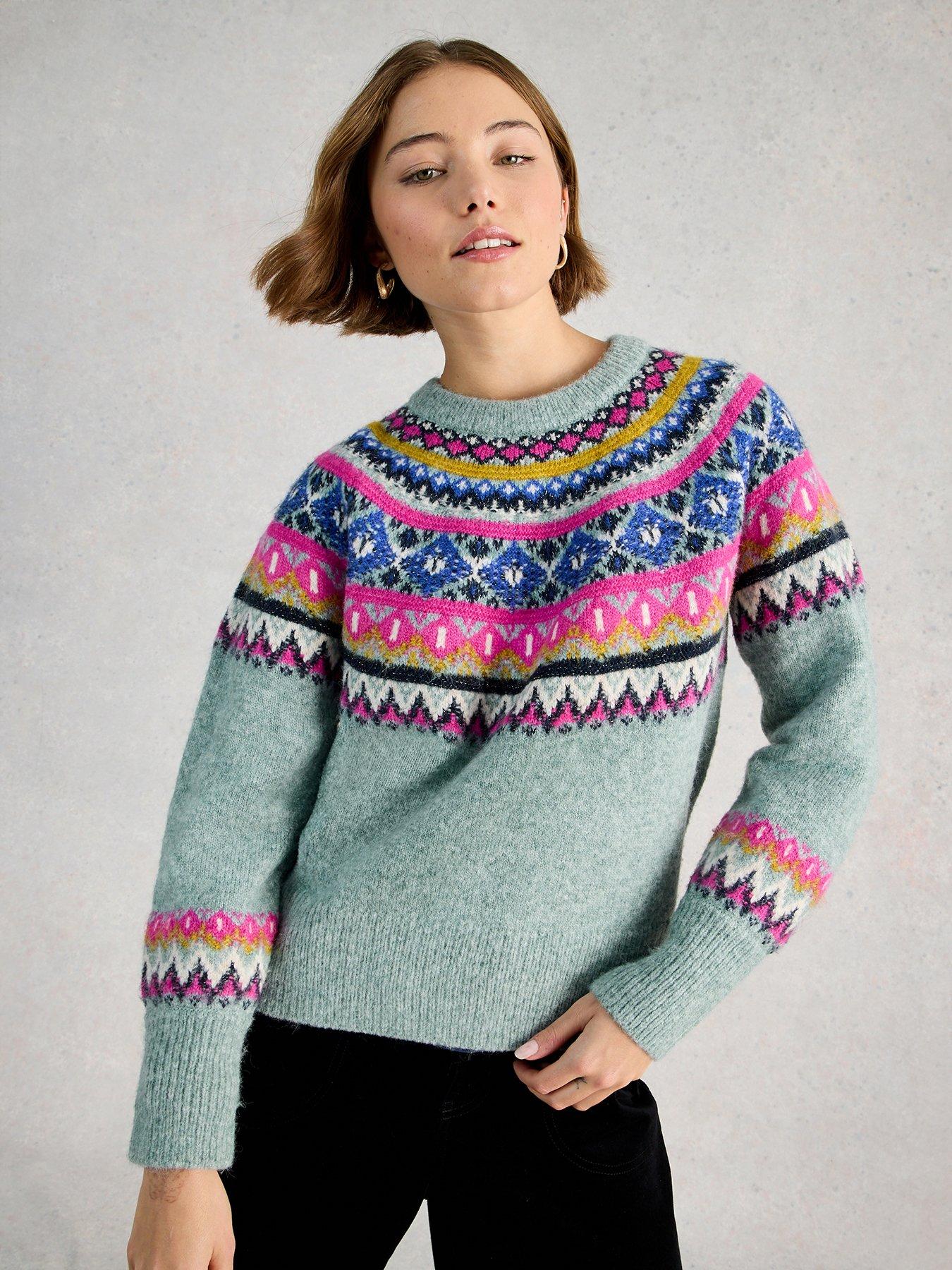White Stuff Arctic Fairisle Jumper - Green