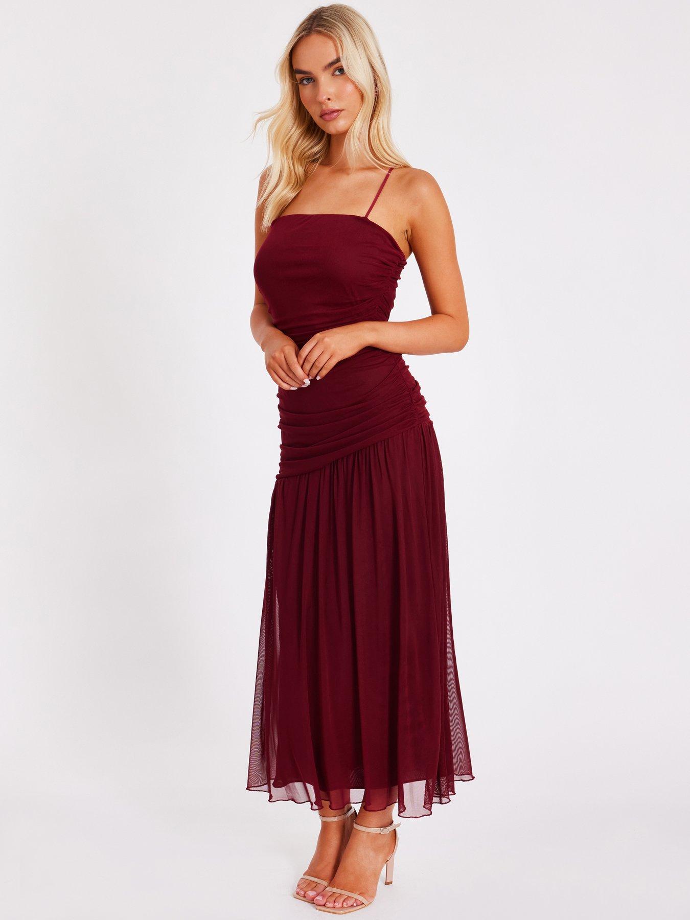 green emerald velvet dress Abbie | Square Neck Midaxi Dress main image 0