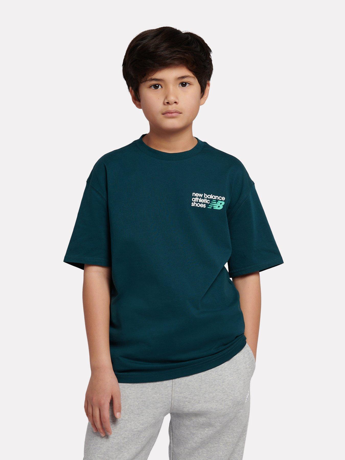 New Balance Junior Boys Nb Athletics Oversized Graphic T-Shirt - Green