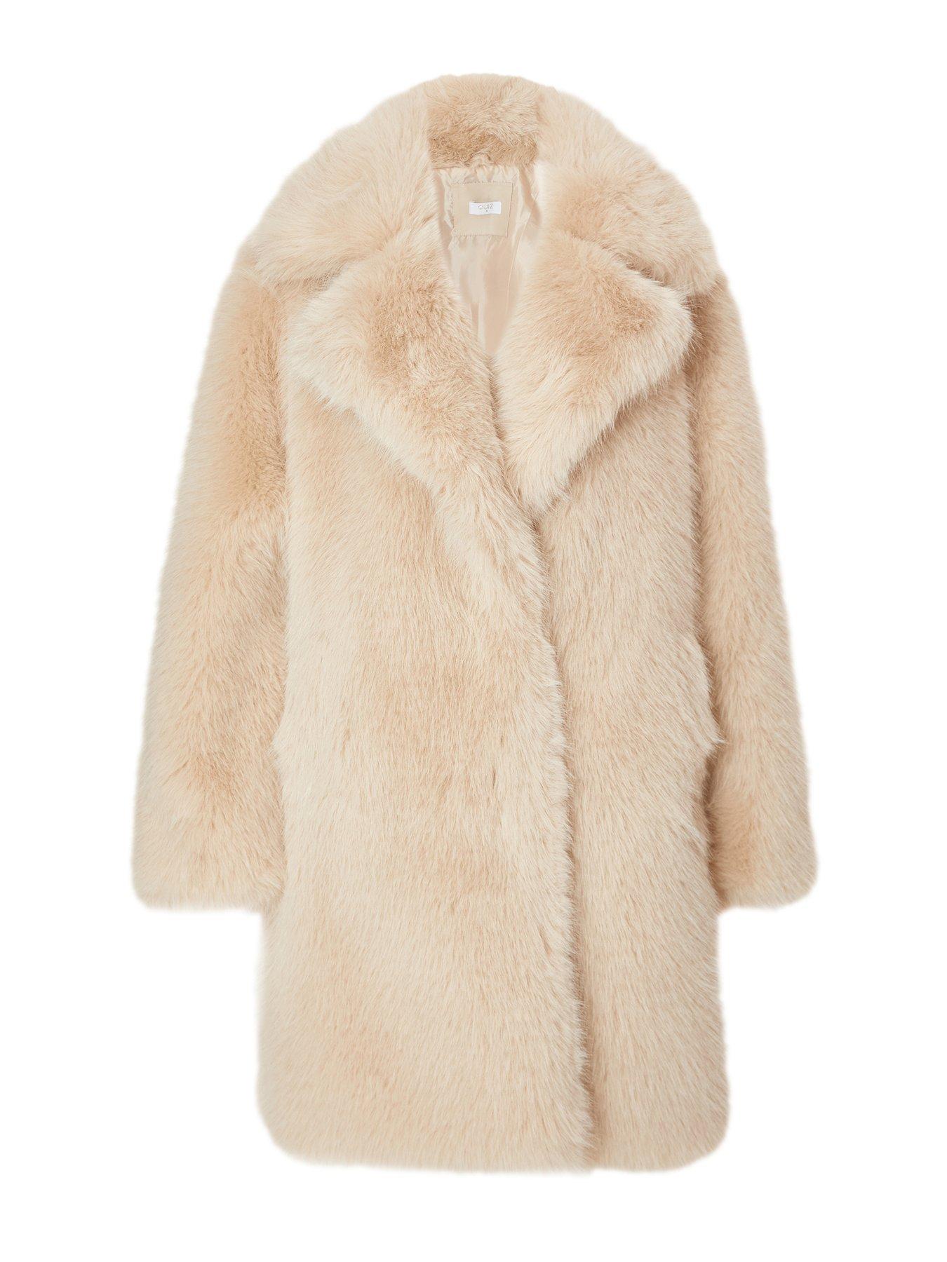 Image 4 of 6 of Quiz Stone Faux Fur Longline Coat