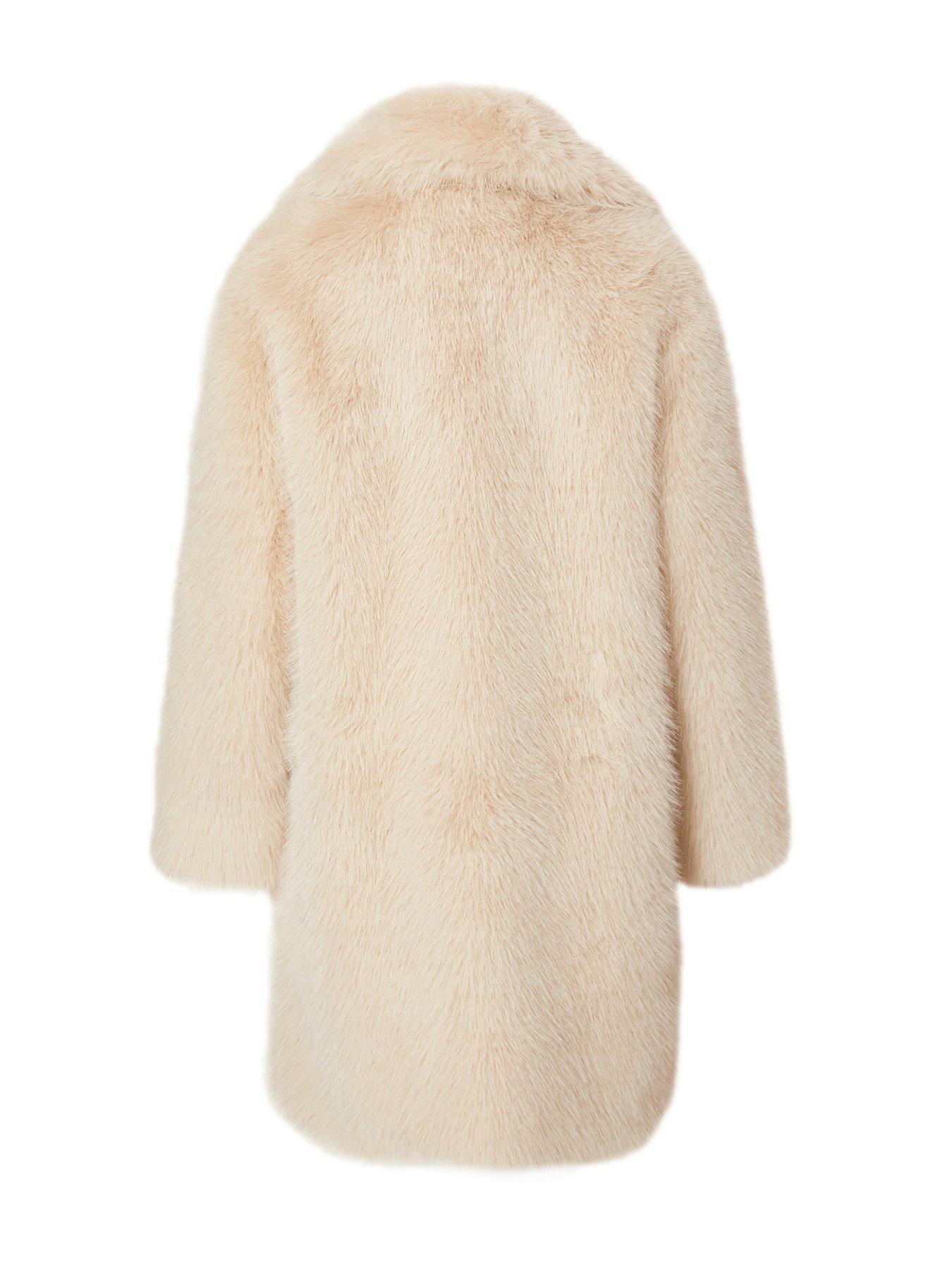 Image 5 of 6 of Quiz Stone Faux Fur Longline Coat