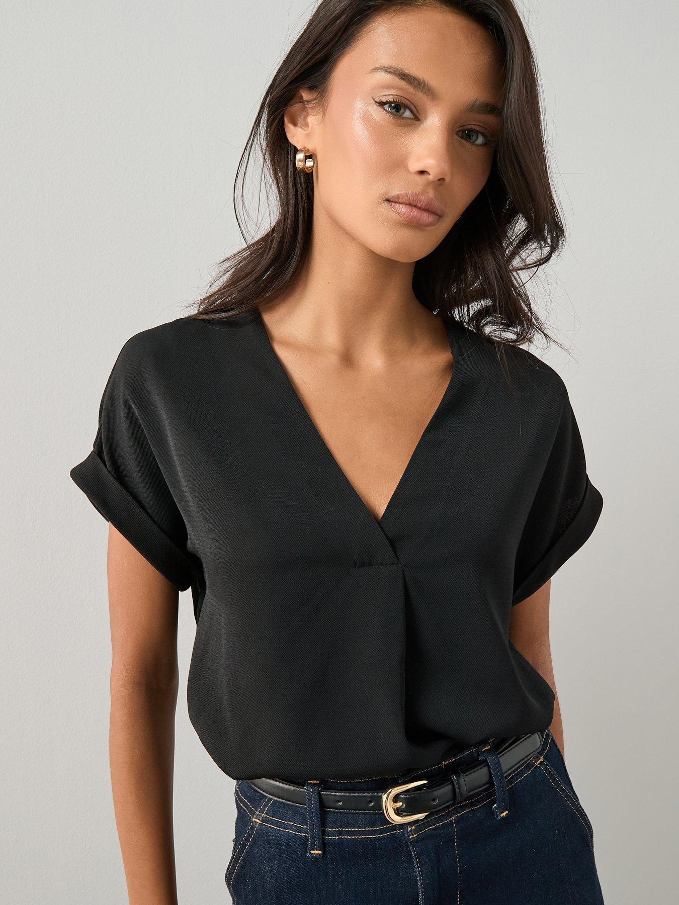 The Very Collection V-Neck Blouse - Black