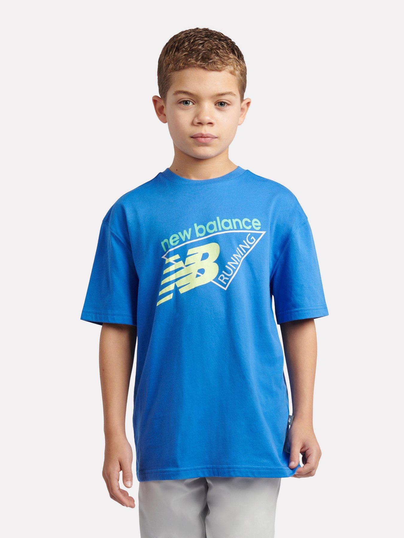 New Balance Junior Boys Running Graphic Tee - Blue