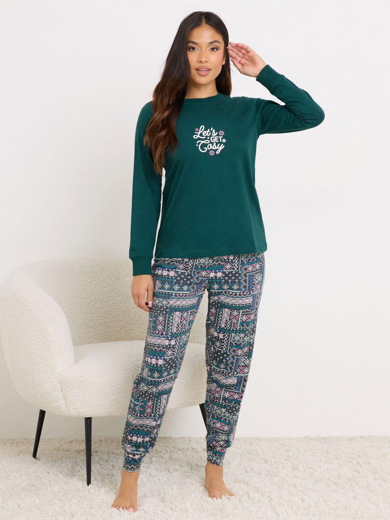 PixieGirl Petite Lets Get Cosy Pyjama Set - Green | Very