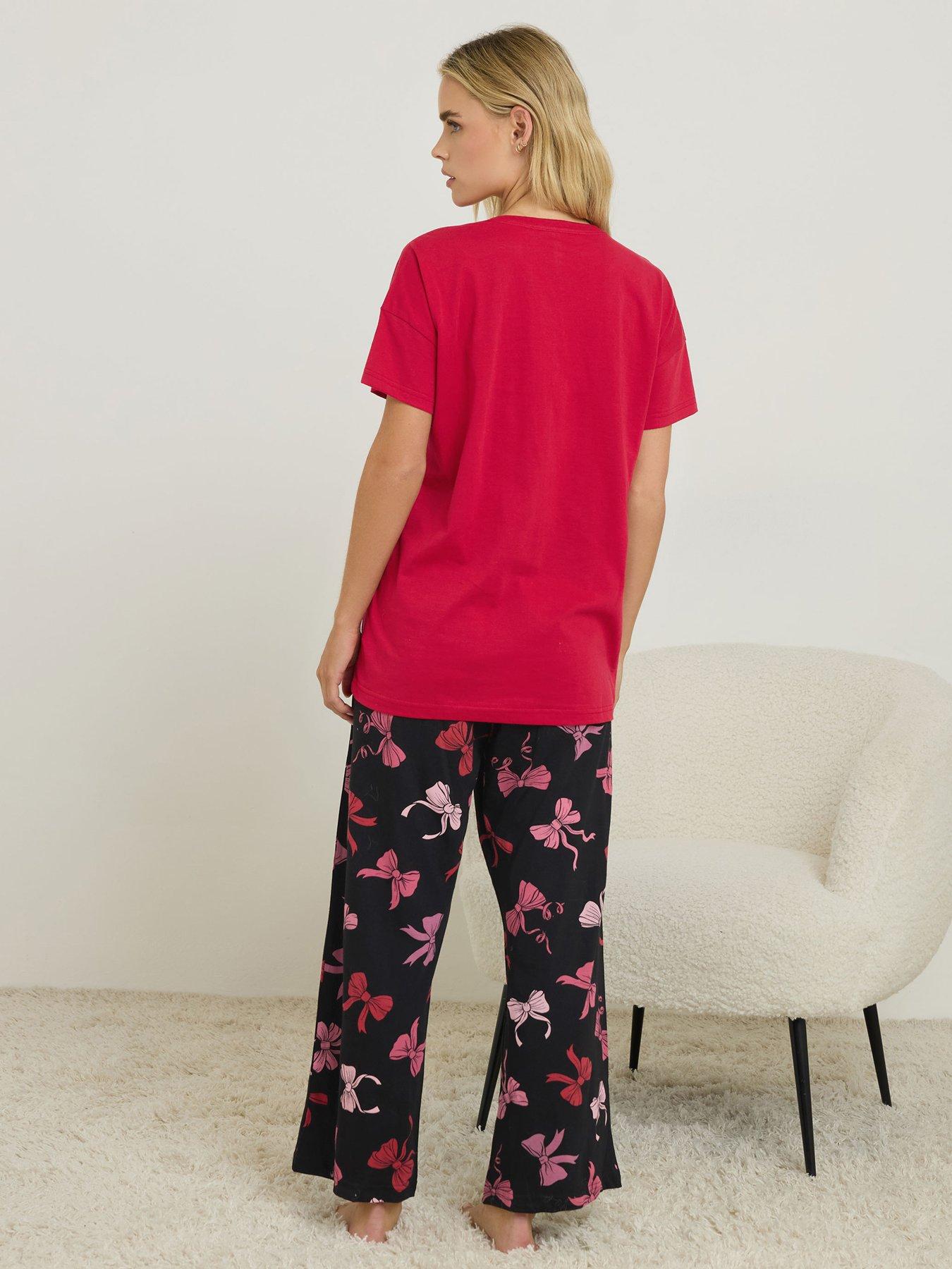 PixieGirl Petite In My Bow Era Pyjama Set - Red | Very