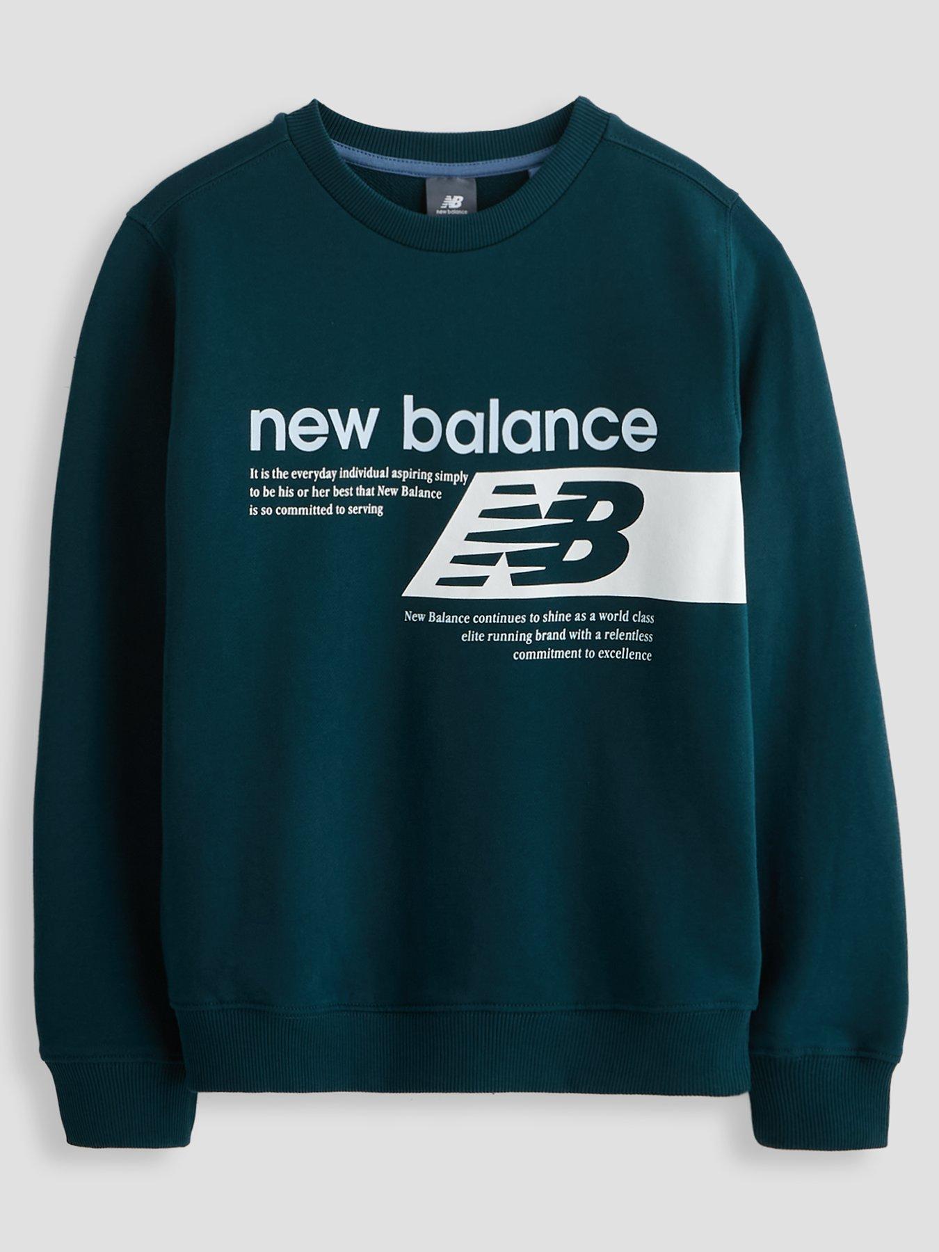 New Balance Junior Boys Players Graphic Crew Sweatshirt - Green