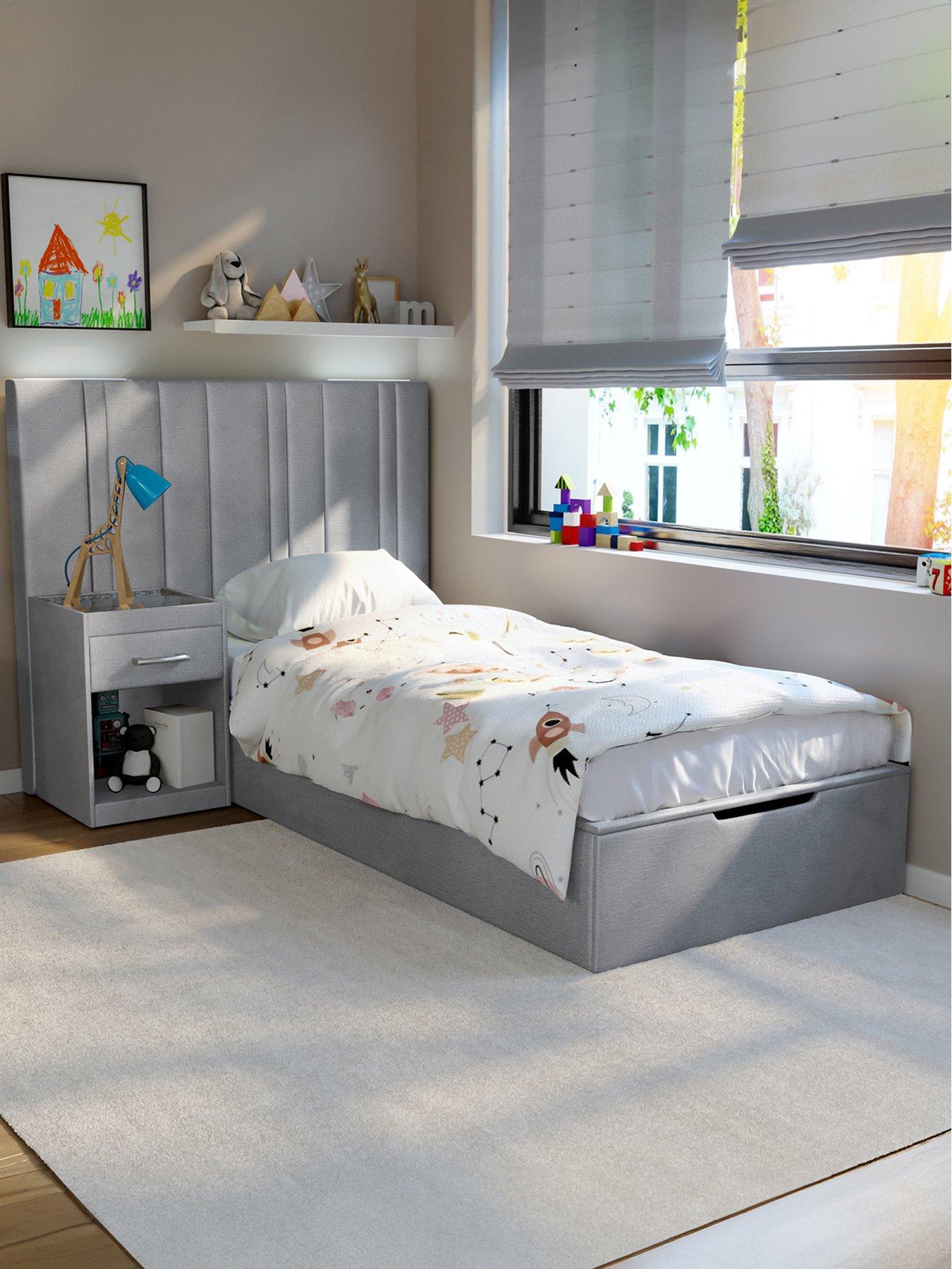 The Very Collection Oscar End Lift Up Storage Ottoman Single Bed With Side Table