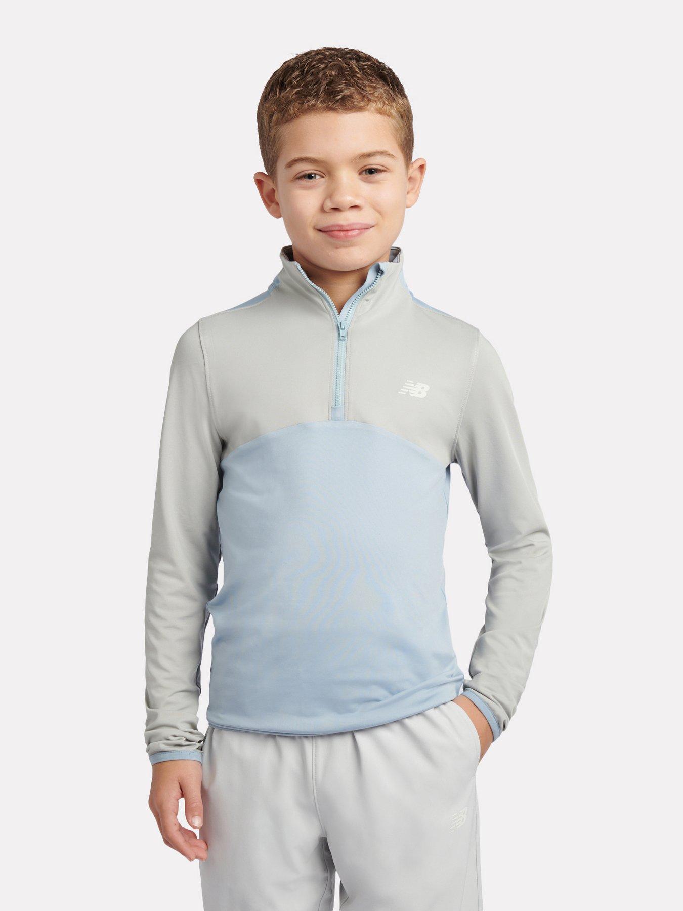 New Balance: Junior Boys Athletic Quarter Zip - Grey