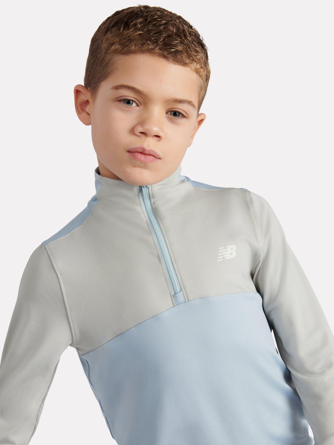 Image 4 of 7 of New Balance Junior Boys Athletic Quarter Zip - Grey