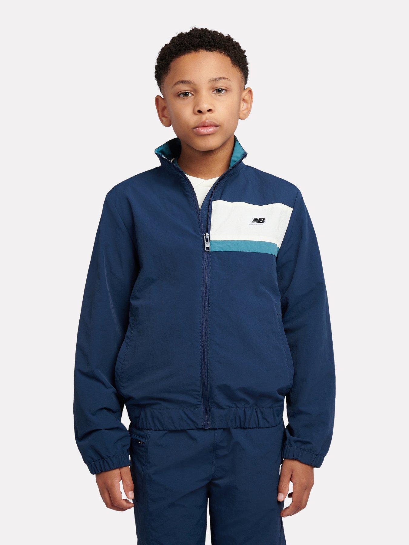 New Balance: Junior Boys Premium Panelled Track Jacket - Navy