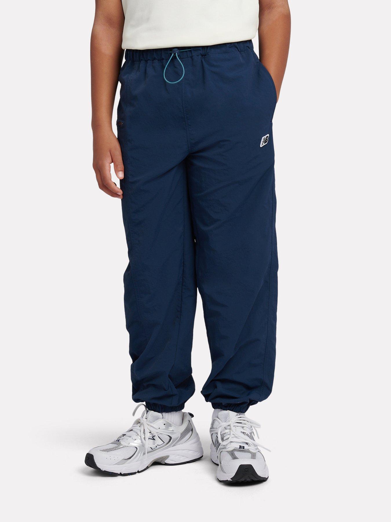 New Balance Junior Boys Premium Panelled Parachute Trouser, Navy, Size 14-15 Years