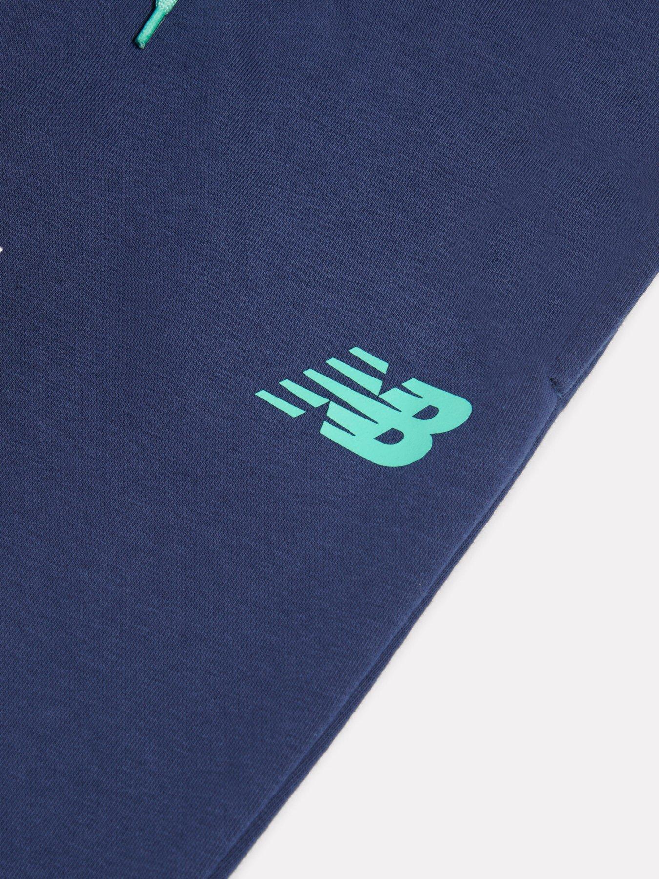 Image 5 of 5 of New Balance Junior Boys Stacked Logo Crew and Jogger Set - Blue